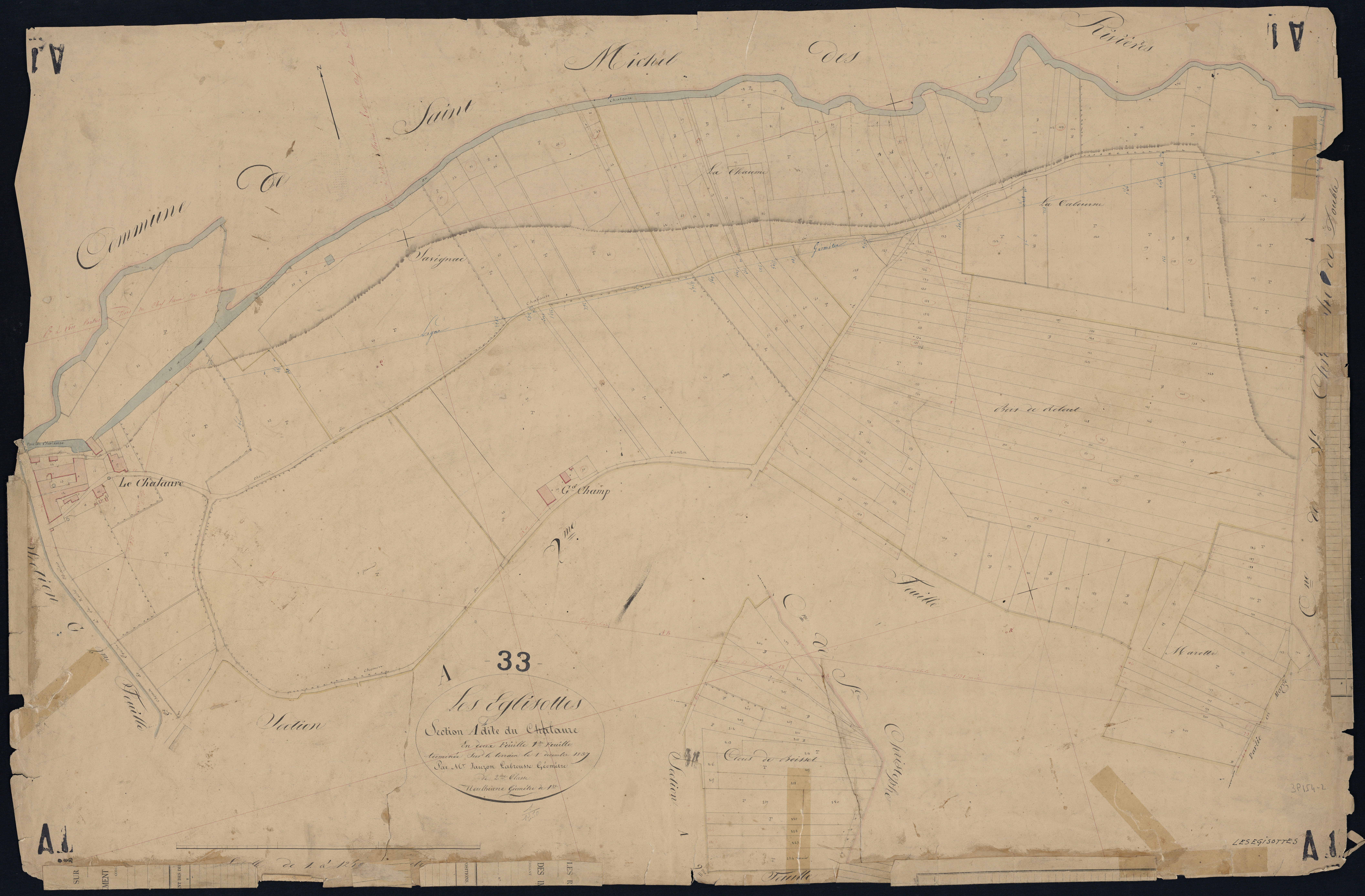 Églisottes-et-Chalaures - -Section A feuille 1 : Le Chalaure
