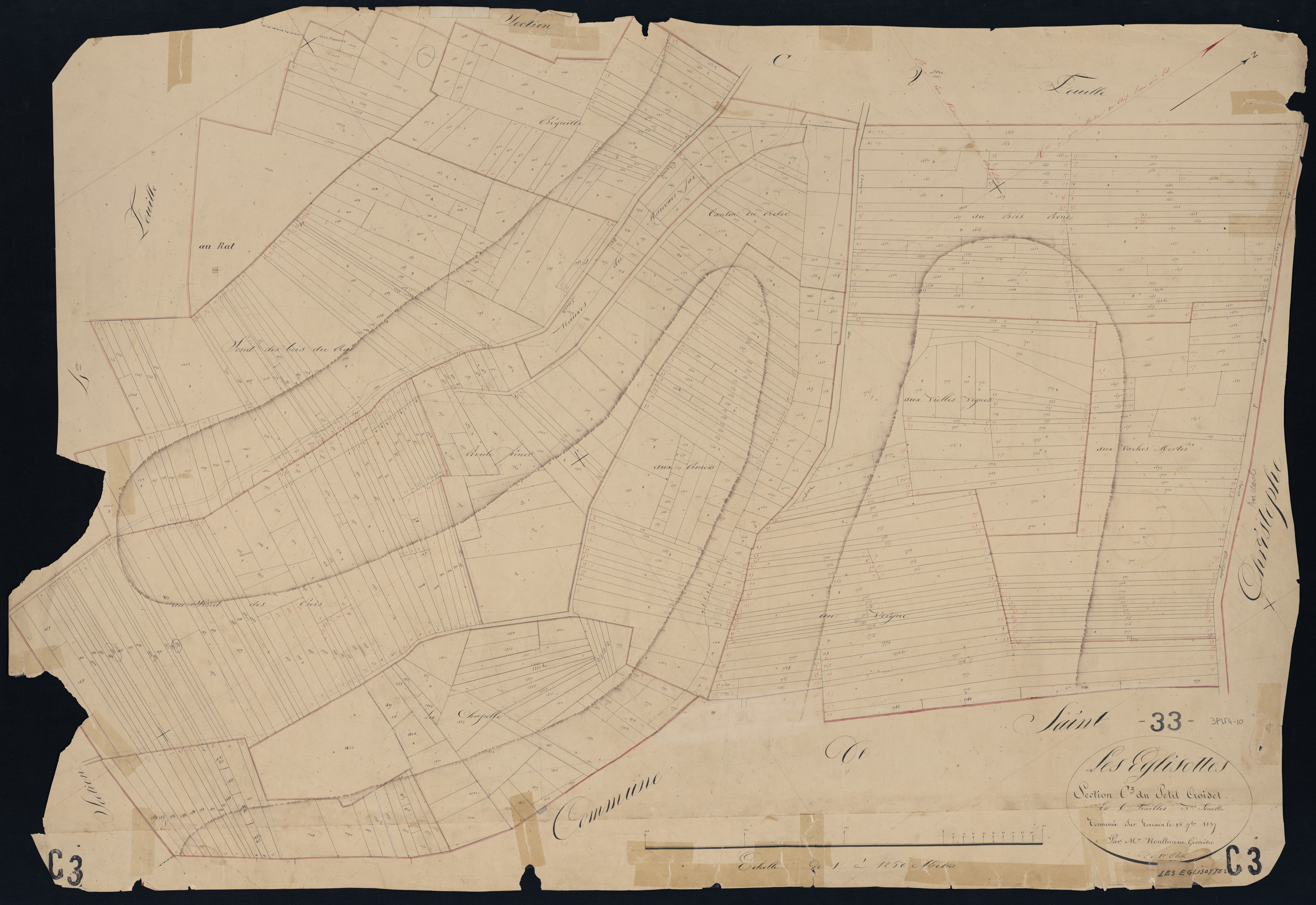 Églisottes-et-Chalaures - -Section C feuille 3 : Le Petit-Croiset