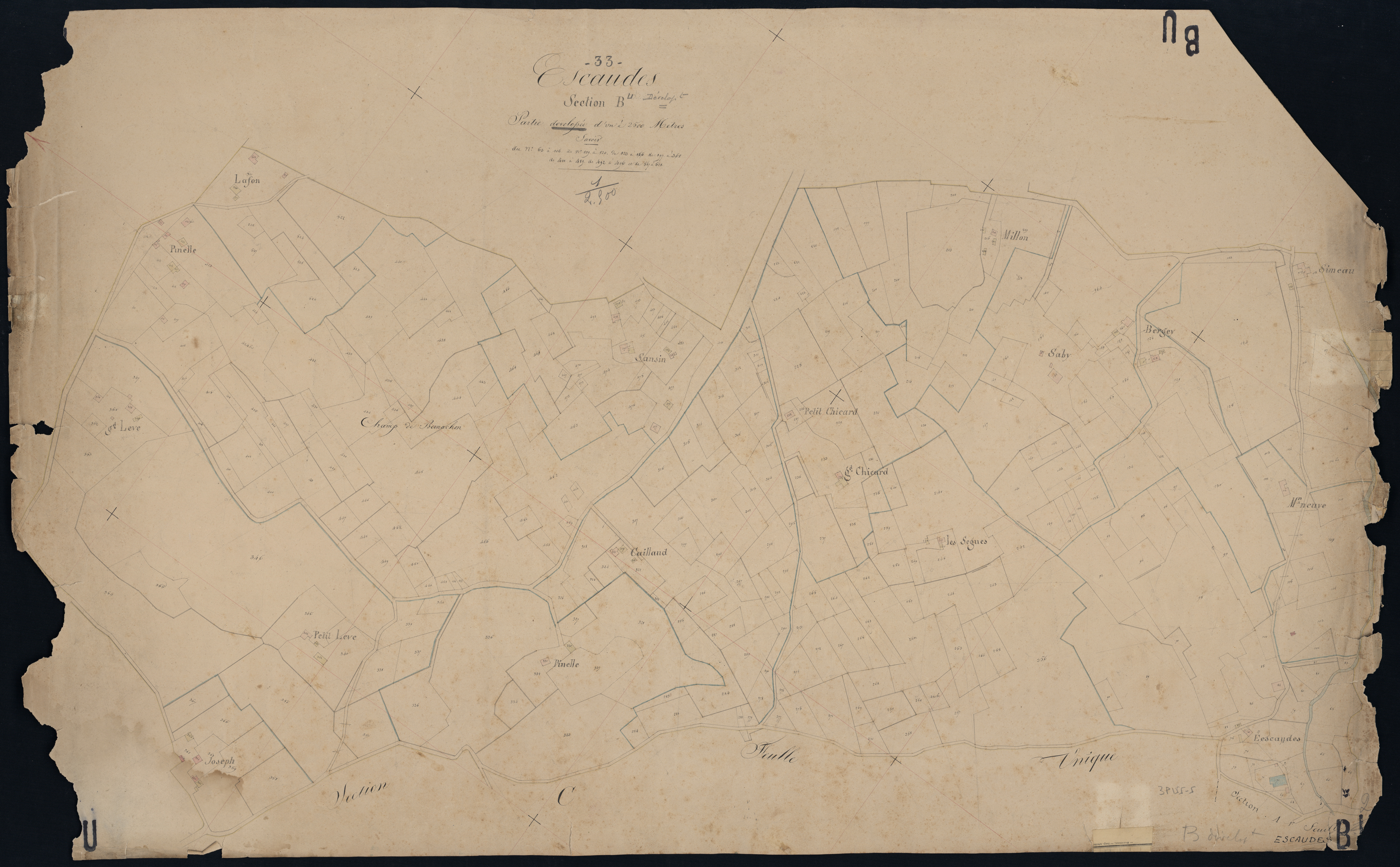Escaudes - -Section B : Le Bourg