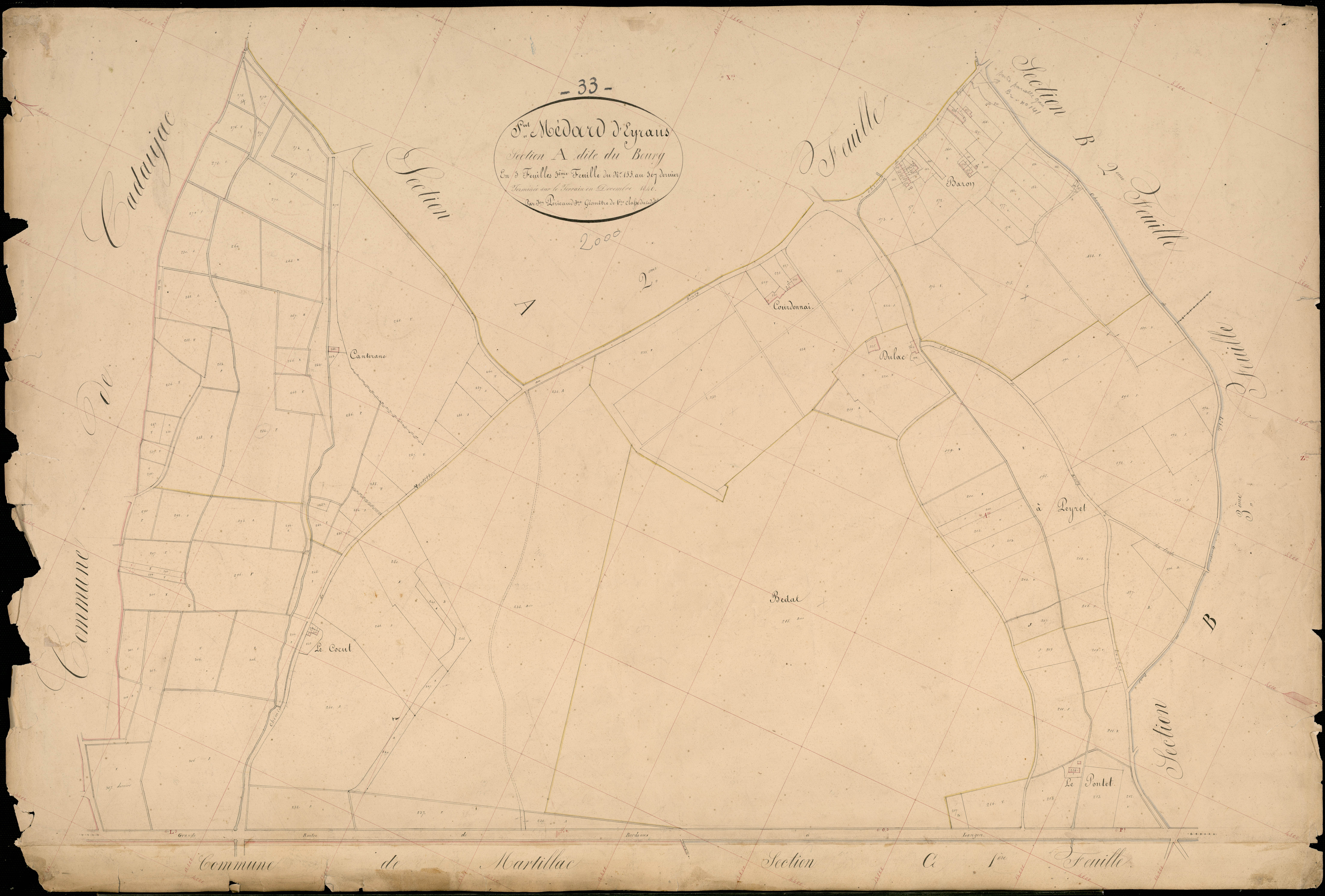 Eyrans - -Section A feuille 3 : Le Bourg