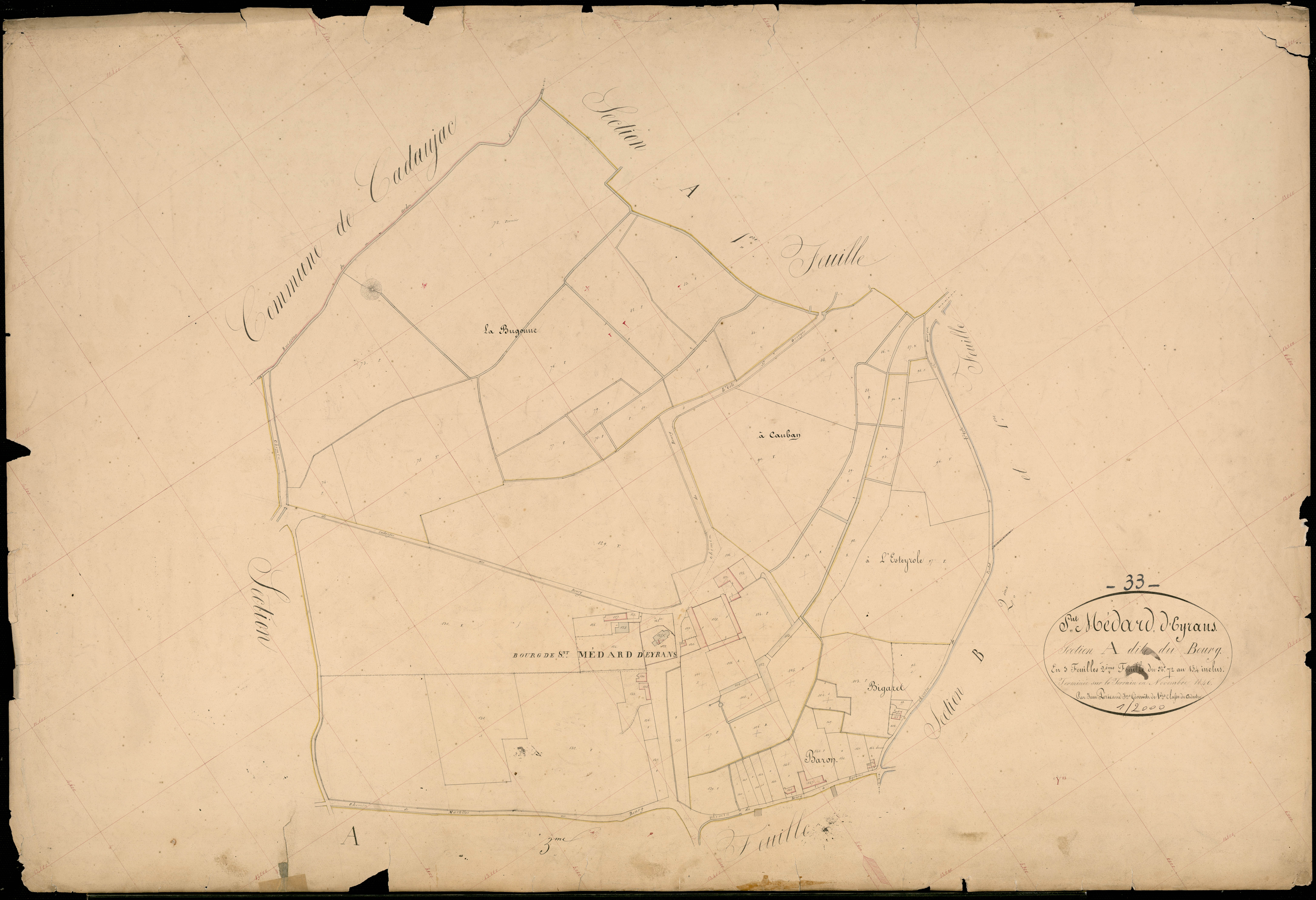 Eyrans - -Section A feuille 2 : Le Bourg
