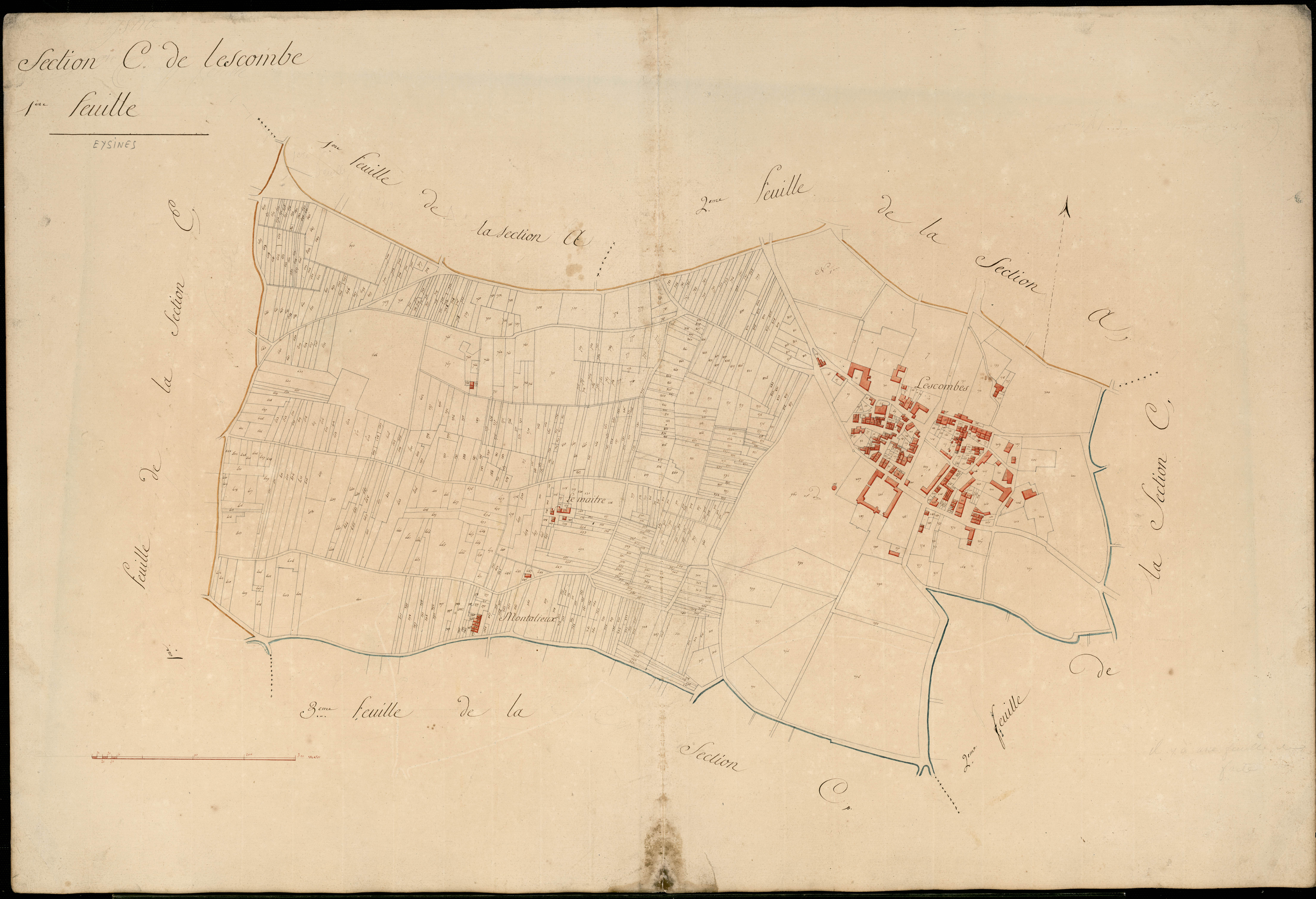 Eysines - -Section C feuille 1 : Lescombes