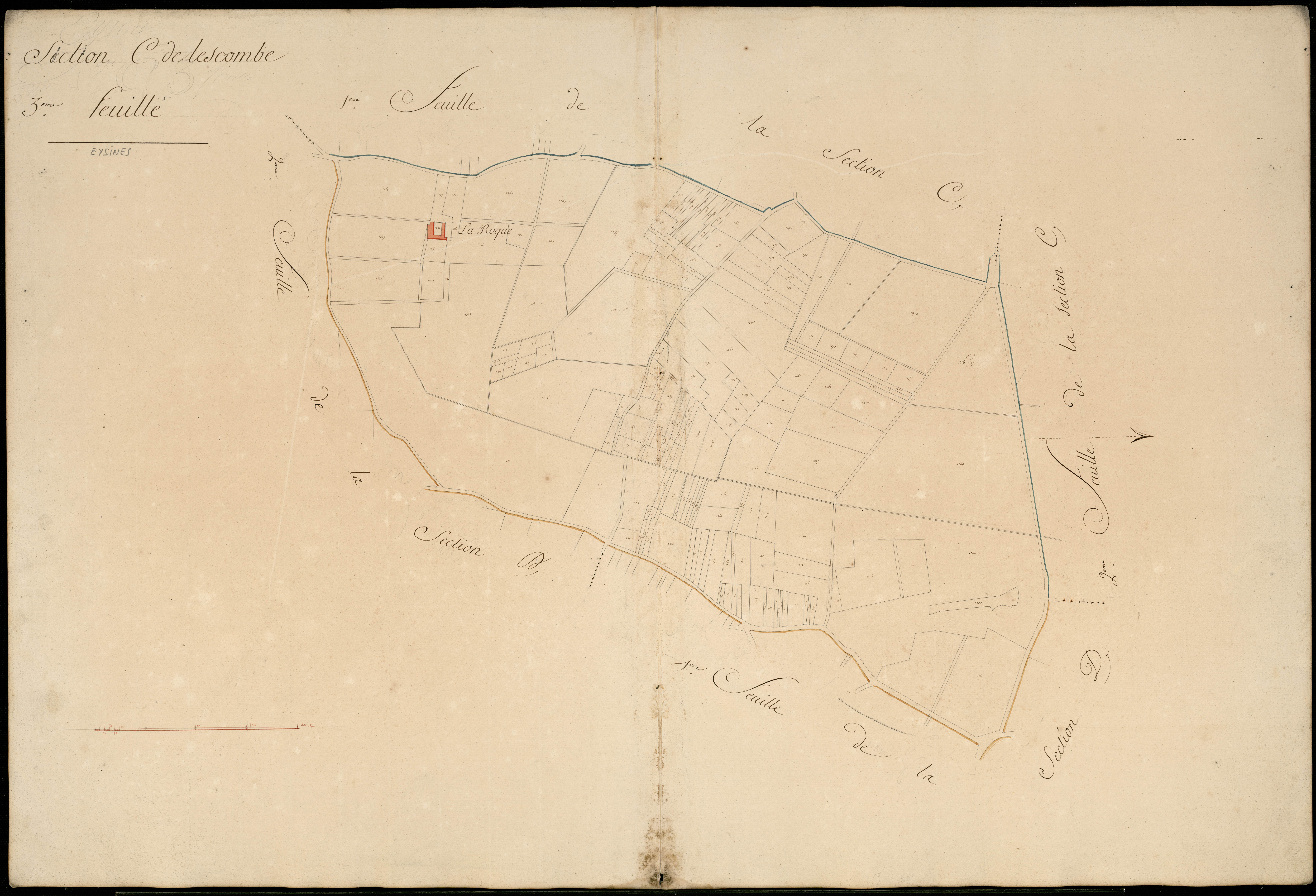 Eysines - -Section C feuille 3 : Lescombes