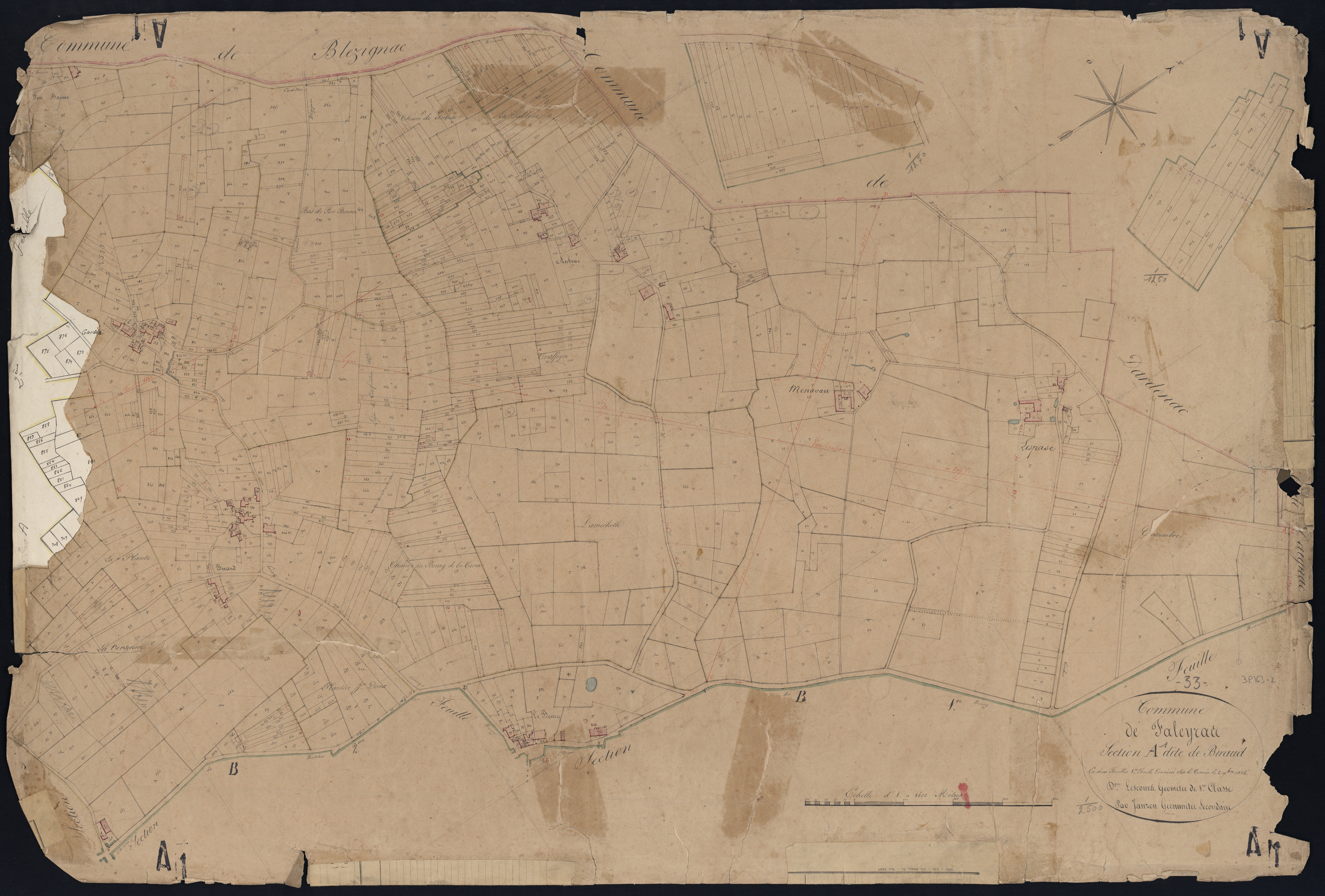 Faleyras - -Section A feuille 1 : Biraud