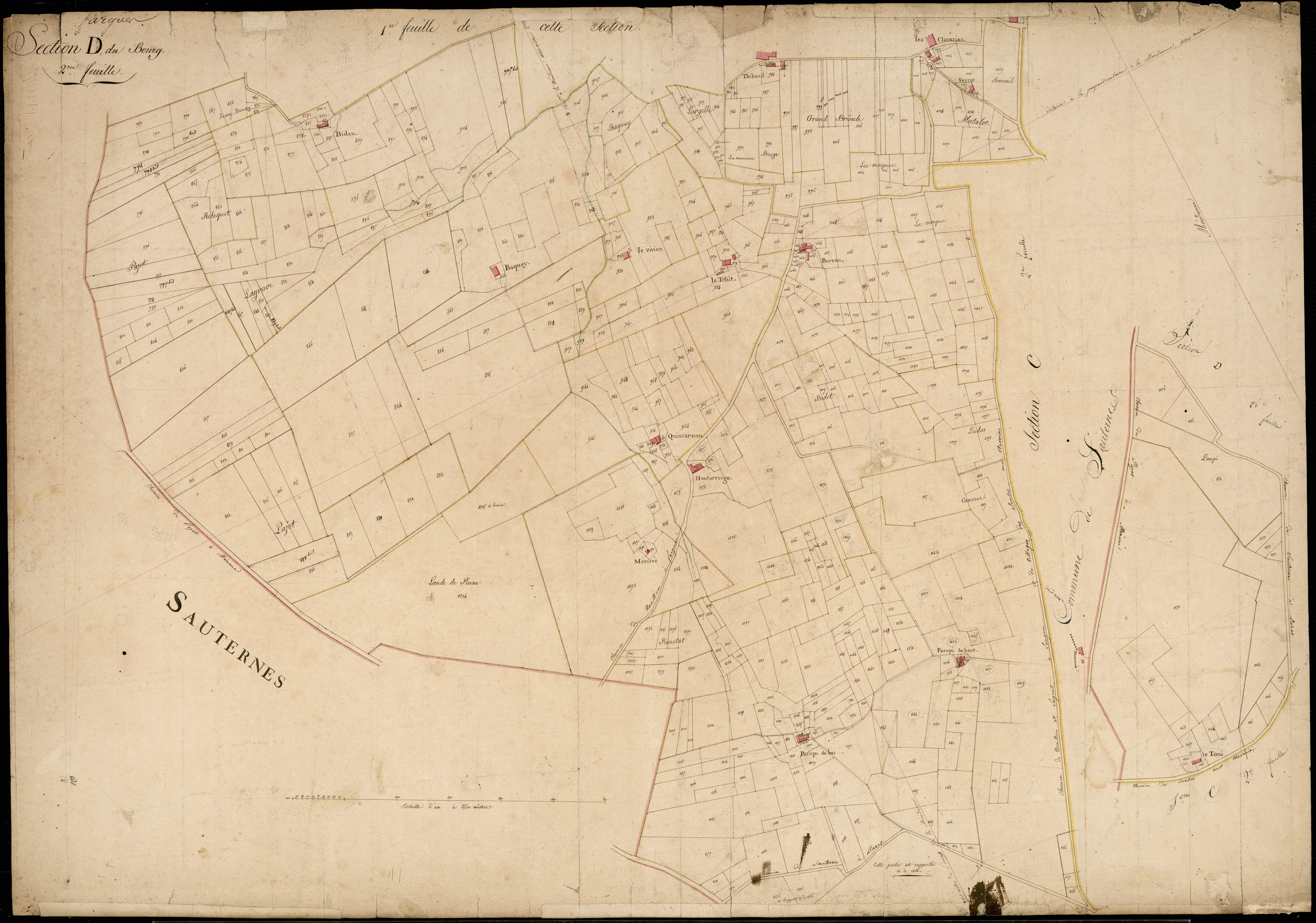Fargues - -Section D feuille 2 : Le Bourg