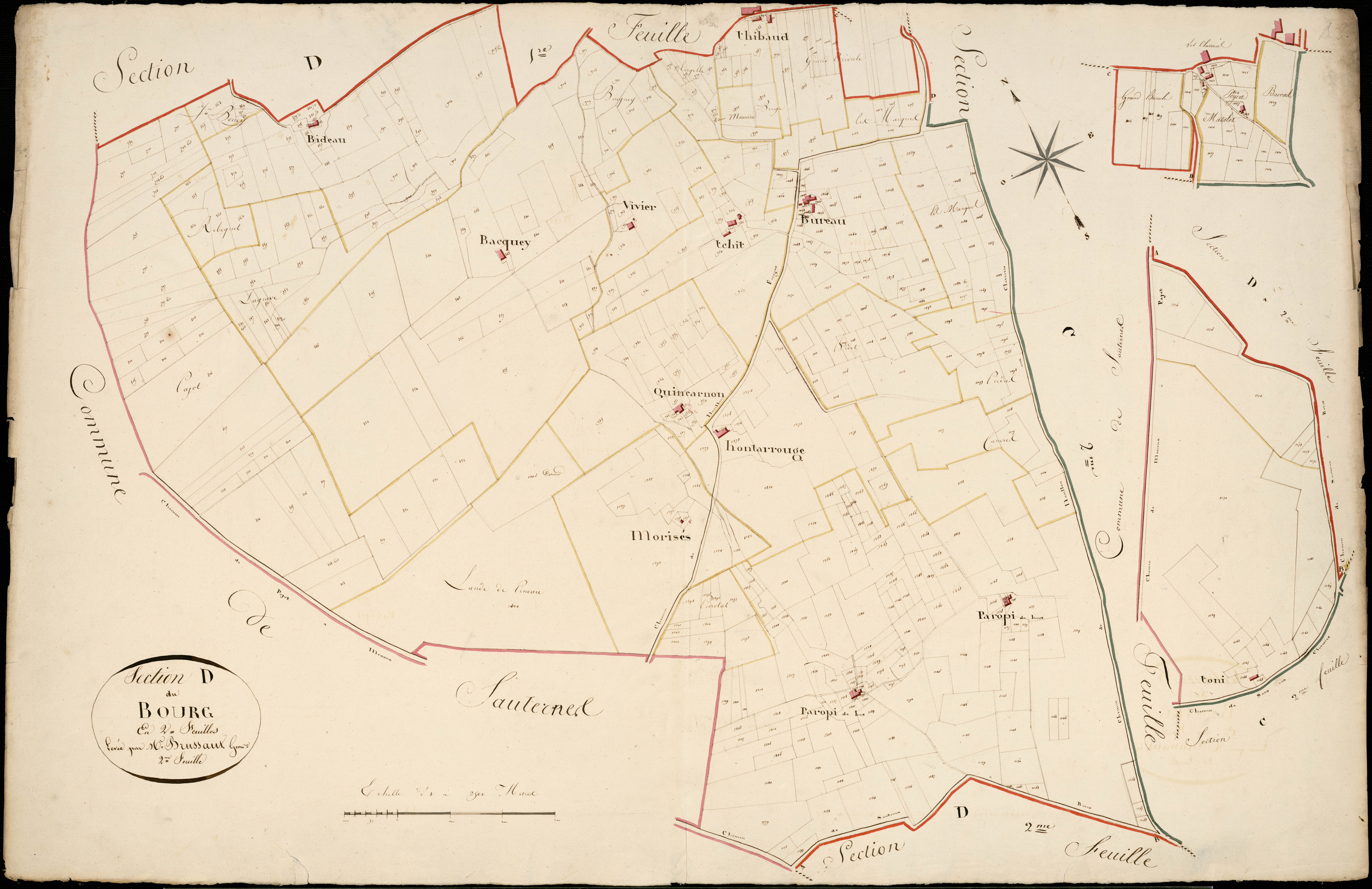 Fargues - -Section D feuille 2 : Le Bourg