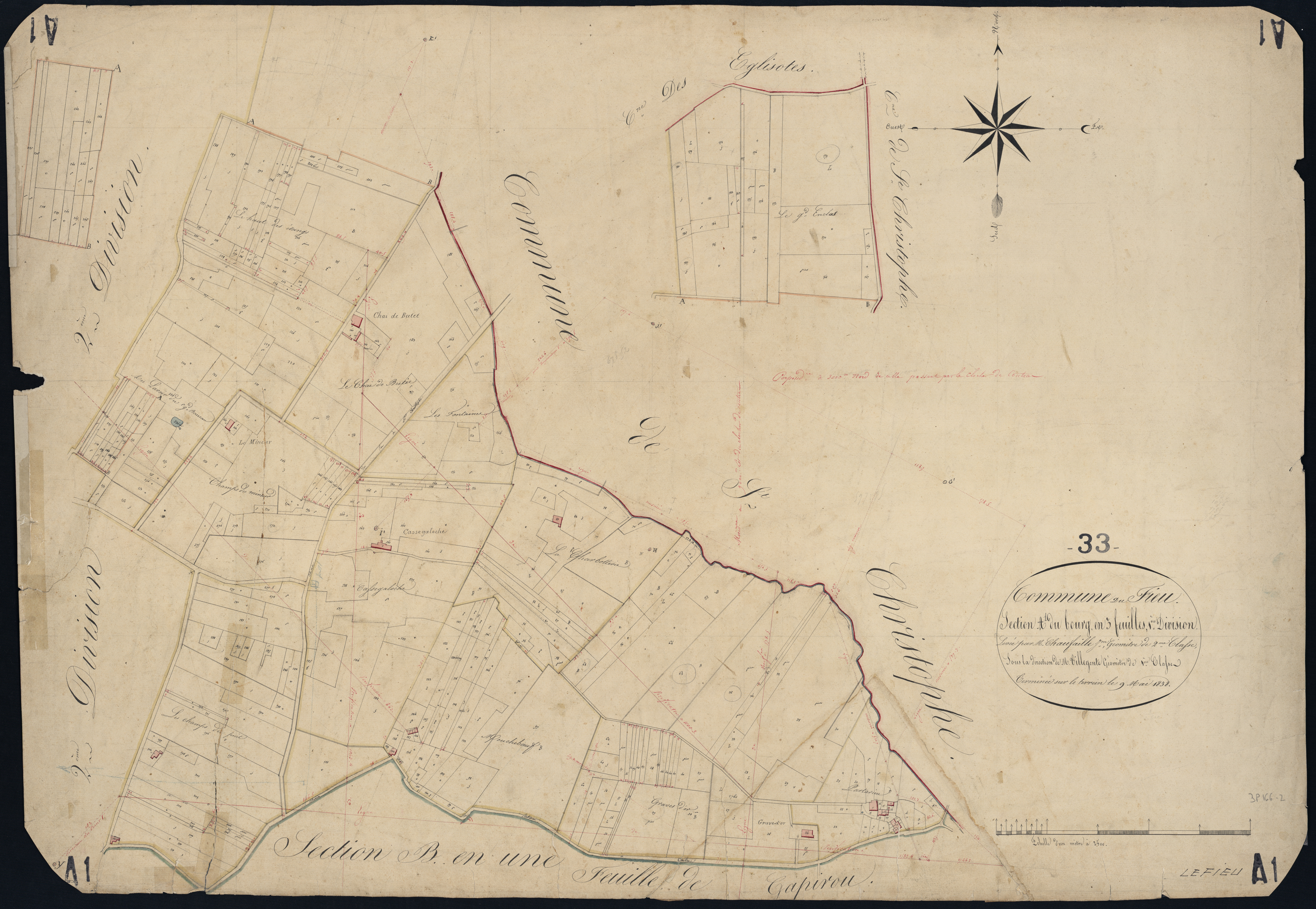 Le Fieu - -Section A feuille 1 : Le Bourg