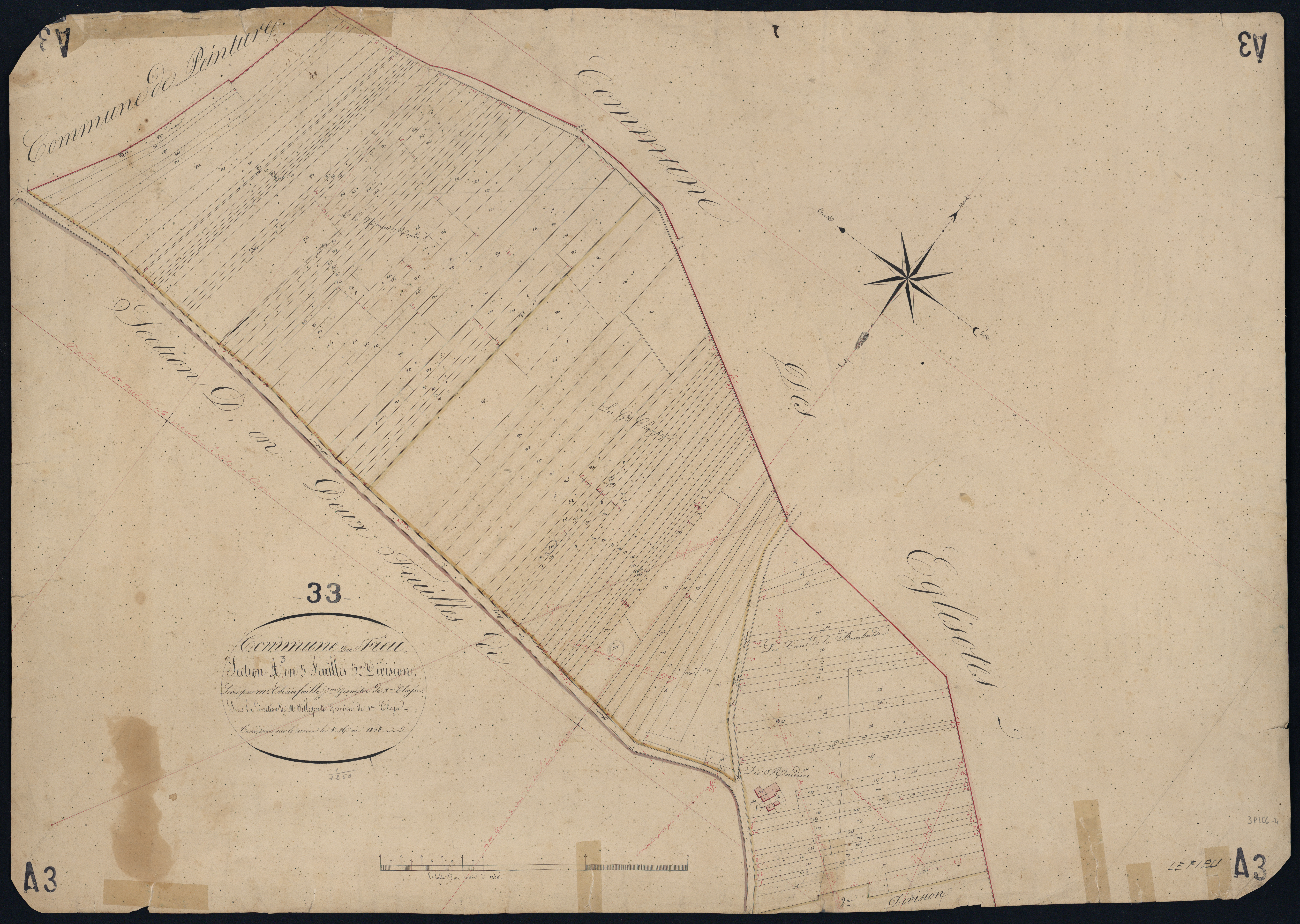 Le Fieu - -Section A feuille 3 : Le Bourg