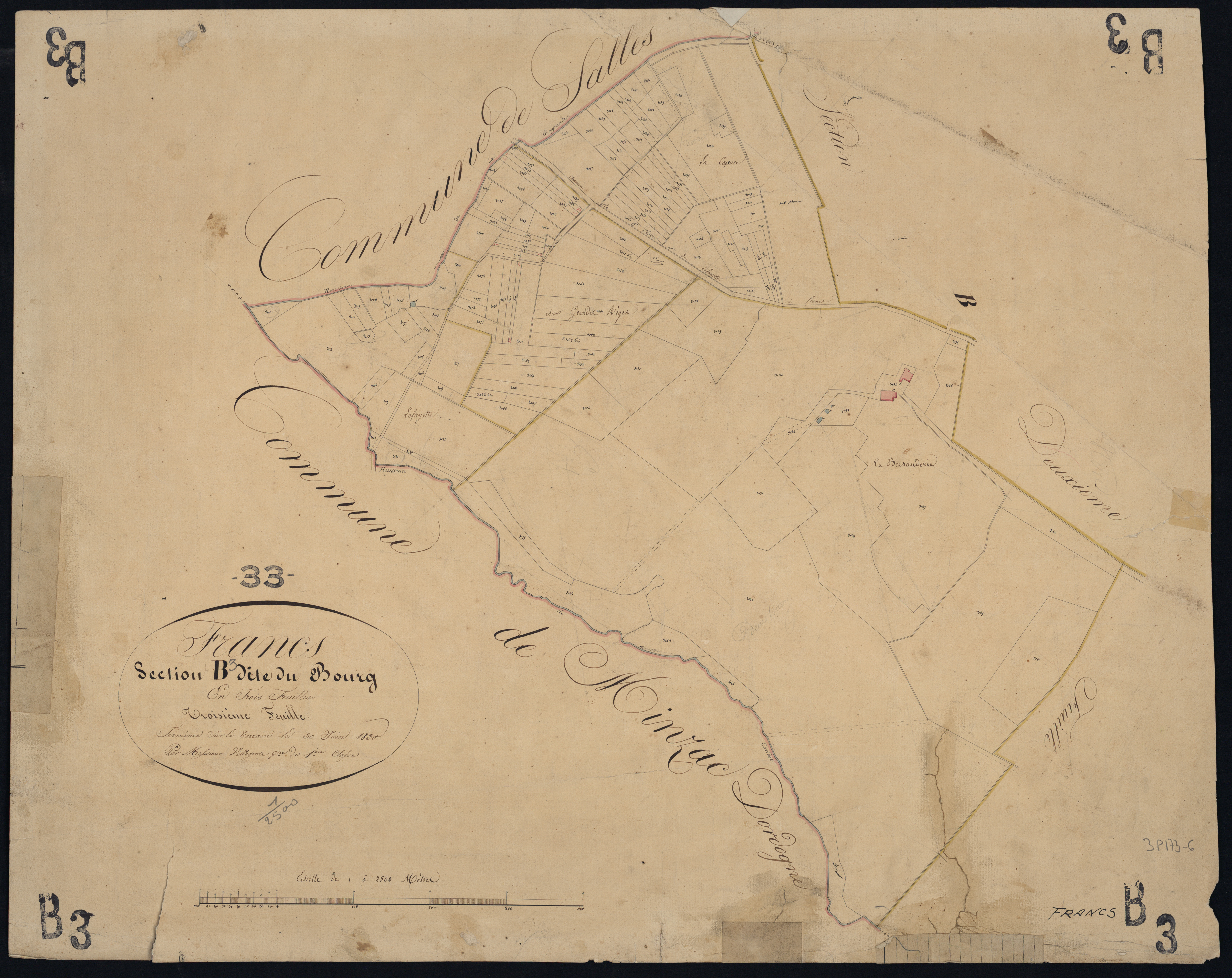 Francs - -Section B feuille 3 : Le Bourg
