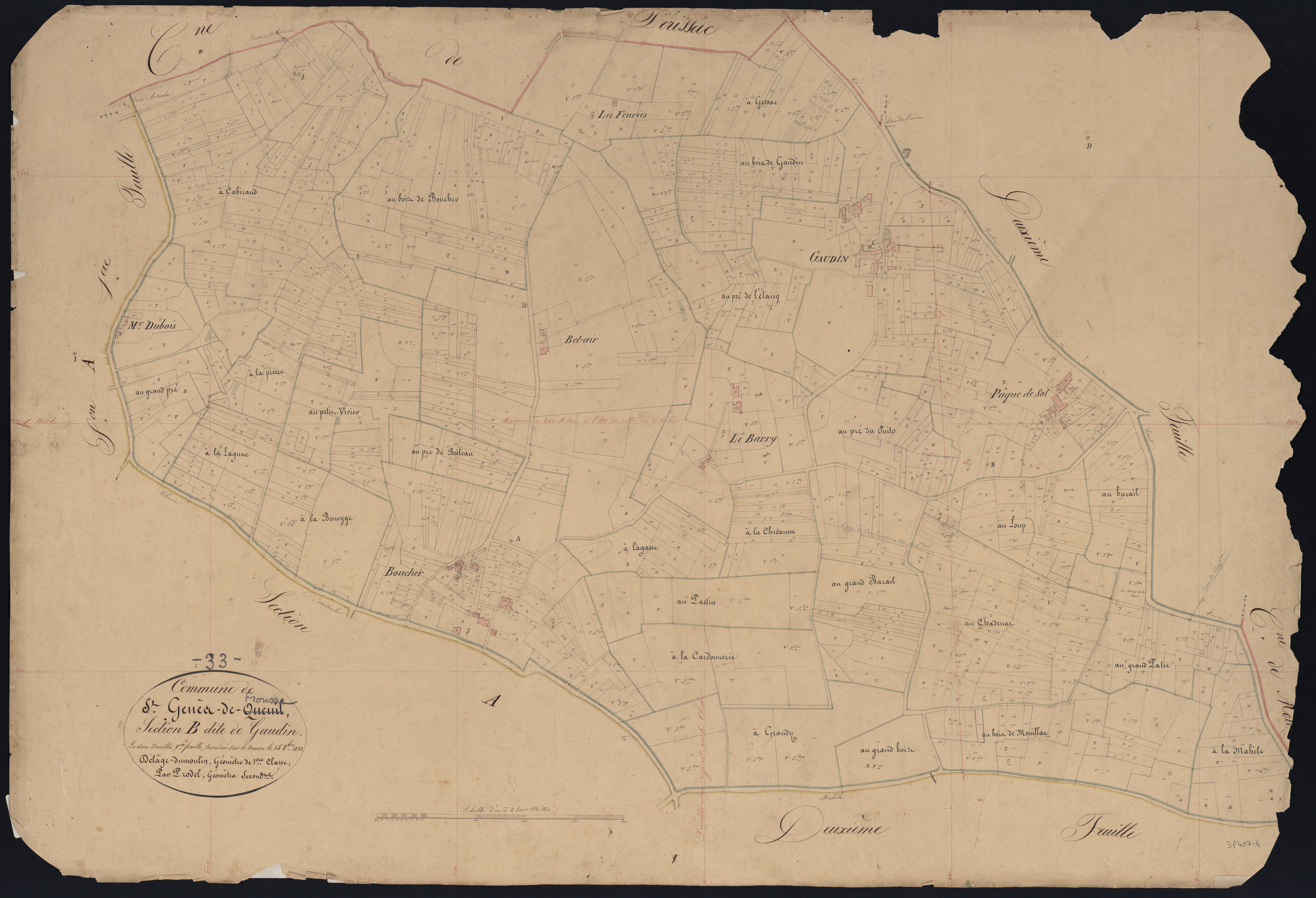 Fronsac - -Section B feuille 1 : Gaudin