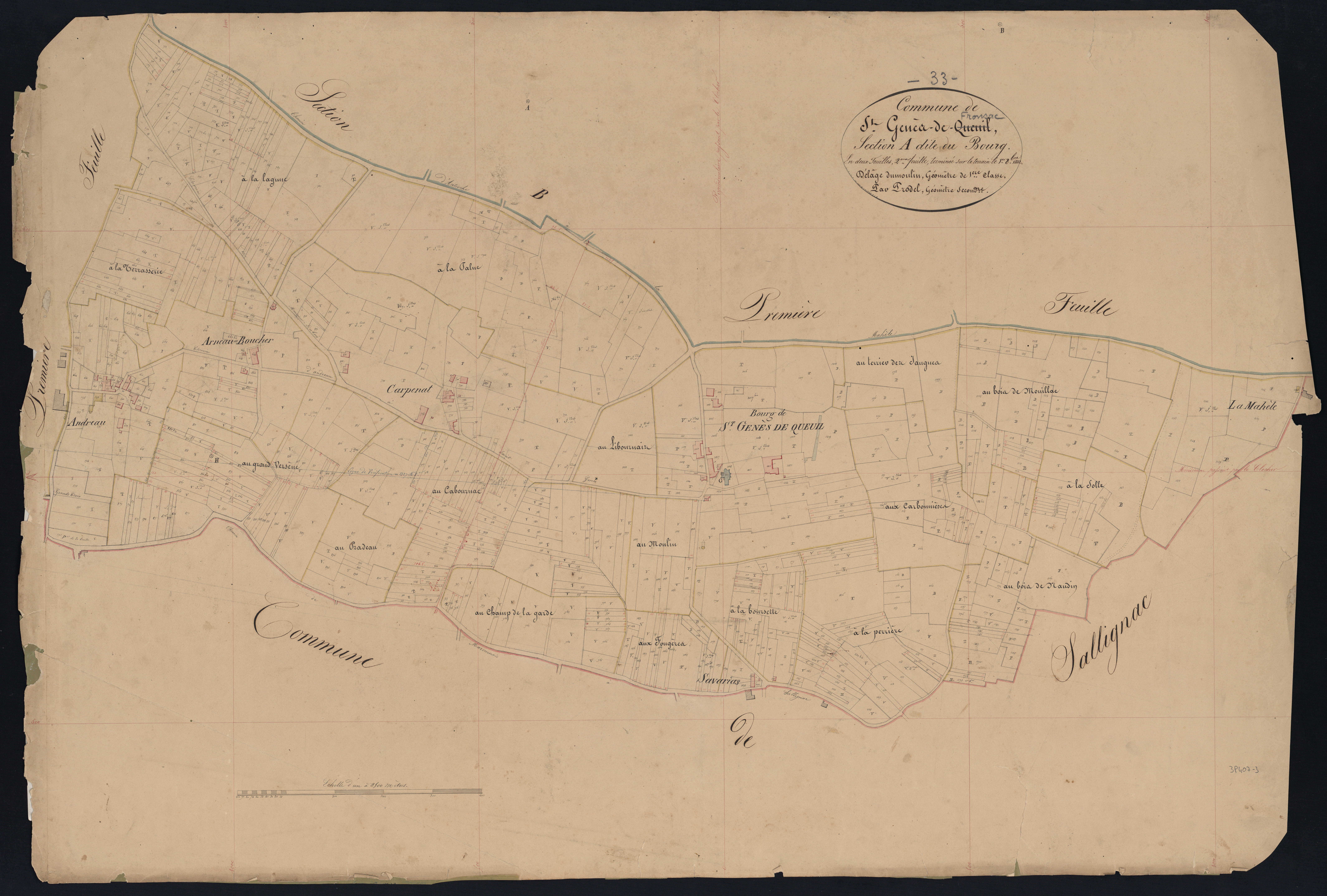 Fronsac - -Section A feuille 2 : Le Bourg