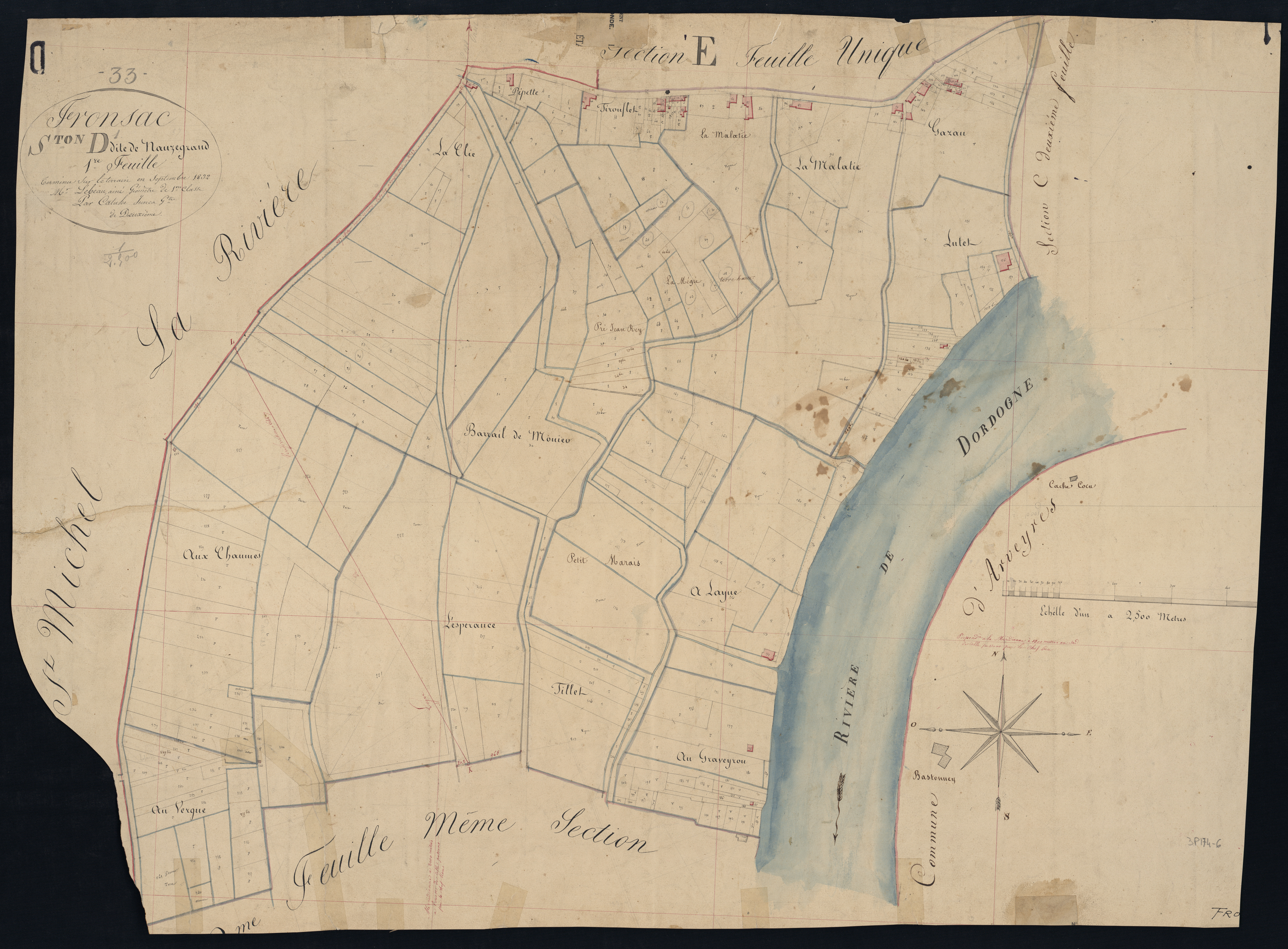 Fronsac - -Section D feuille 1 : Nauzegrand