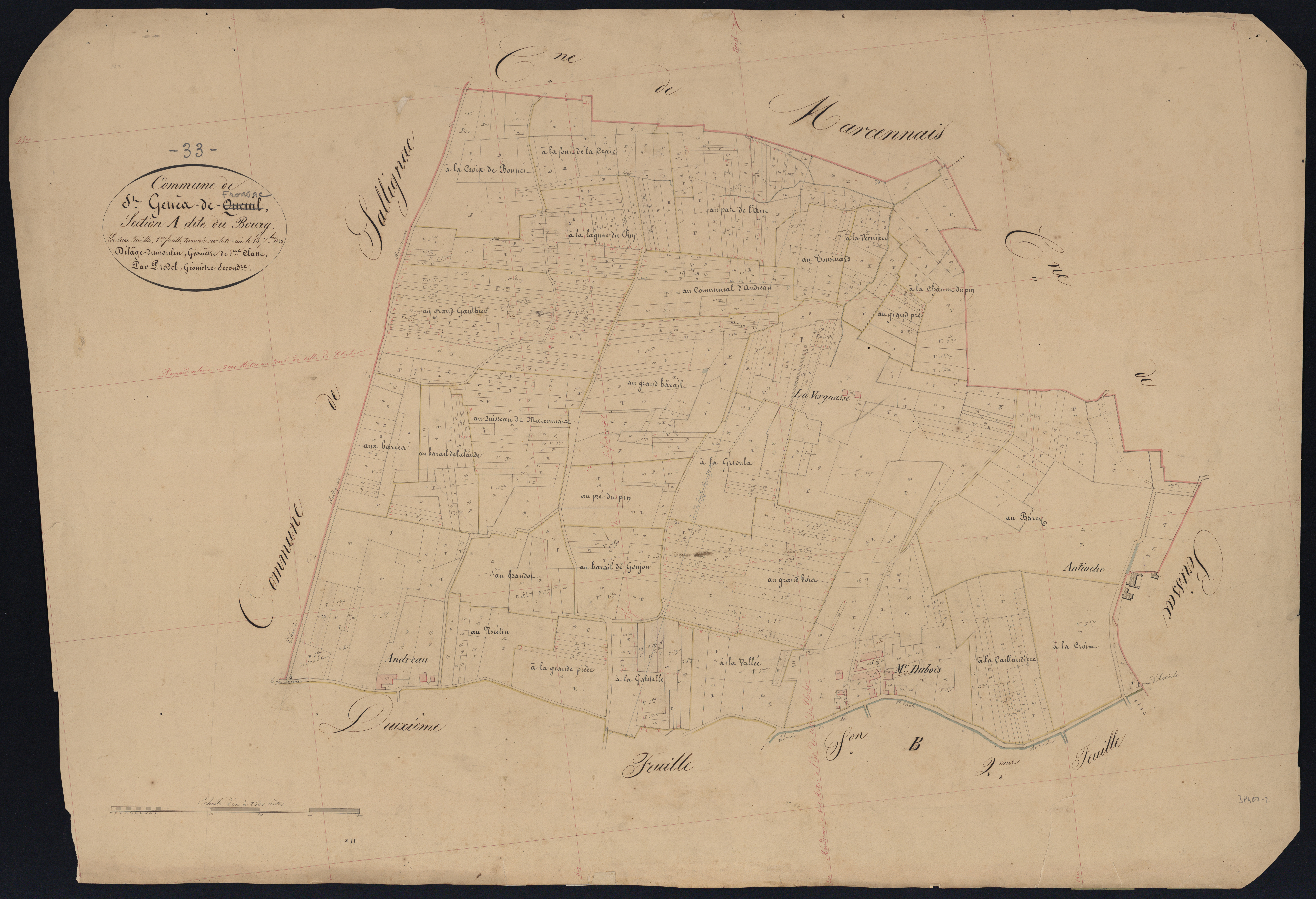 Fronsac - -Section A feuille 1 : Le Bourg