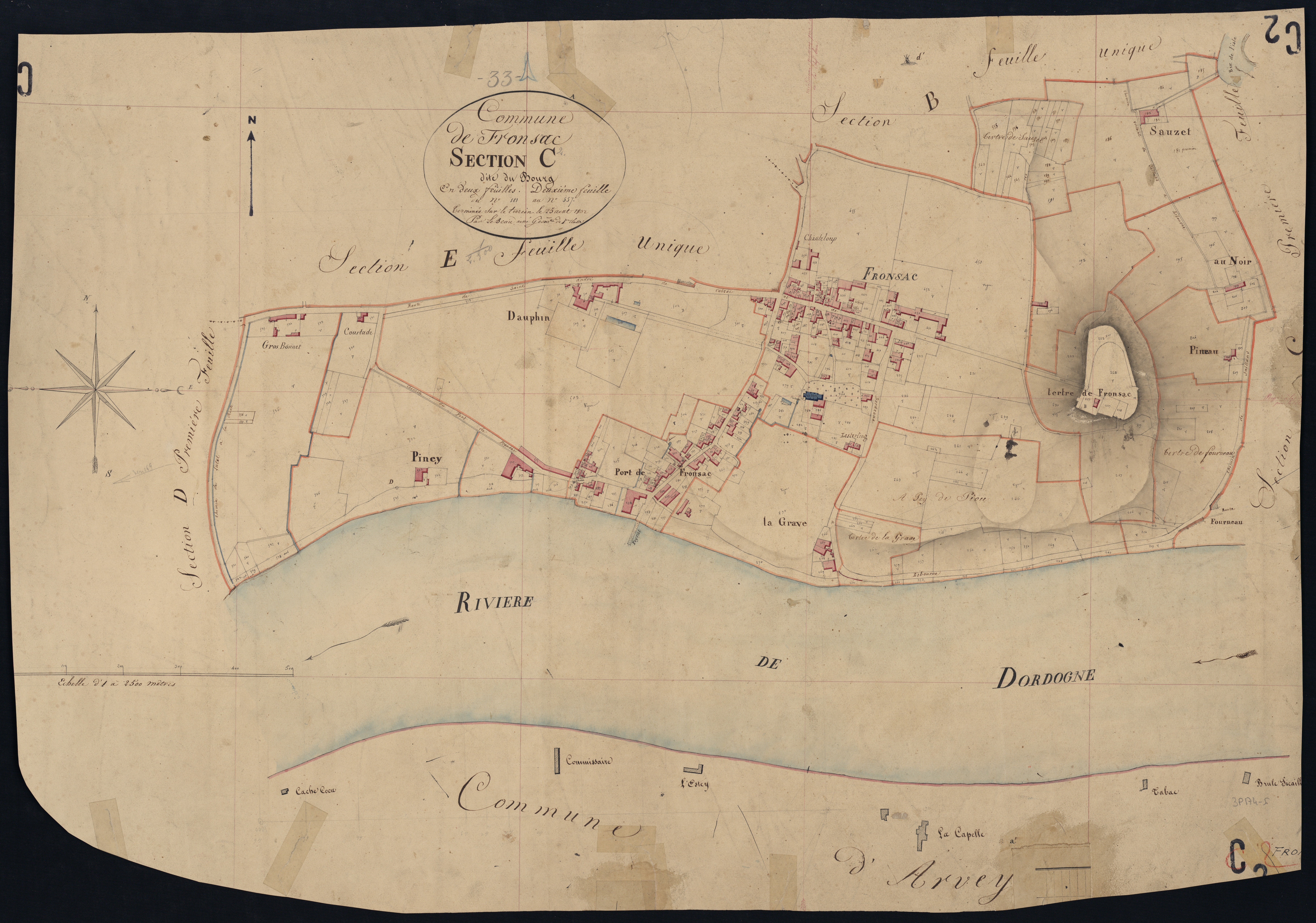 Fronsac - -Section C feuille 2 : Le Bourg