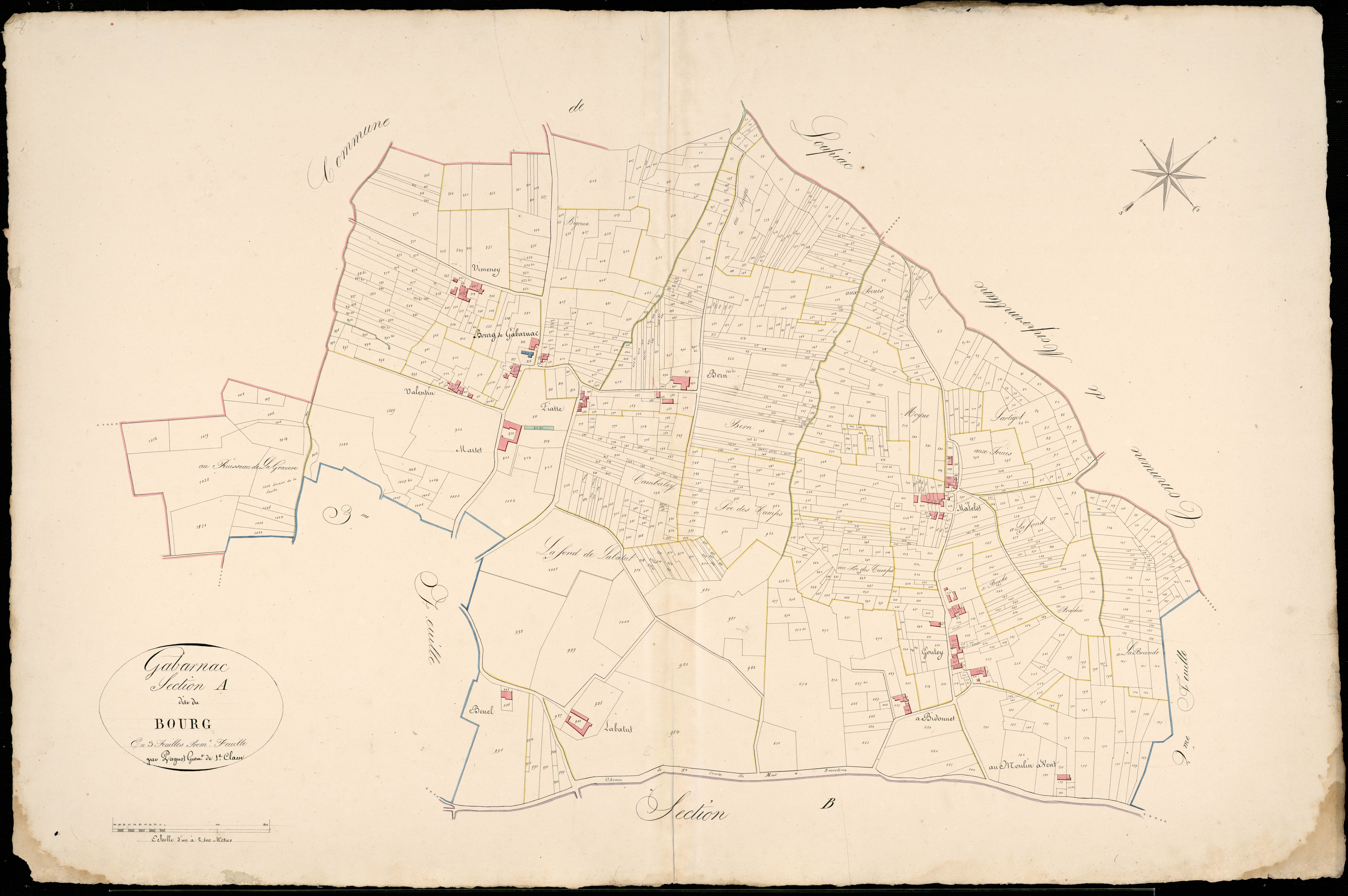 Gabarnac - -Section A feuille 1 : Le Bourg