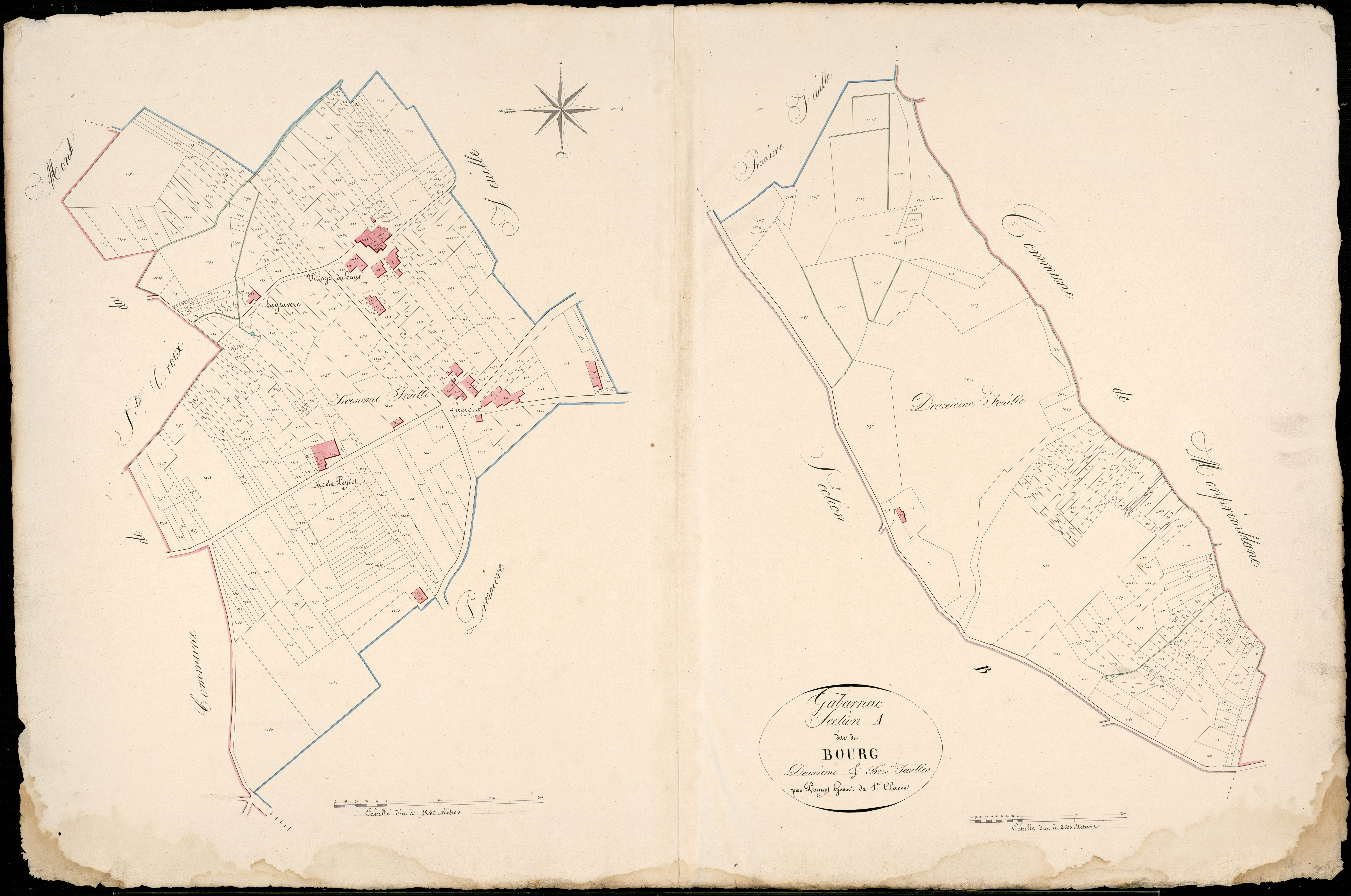 Gabarnac - -Section A feuilles 2 et 3 : Le Bourg