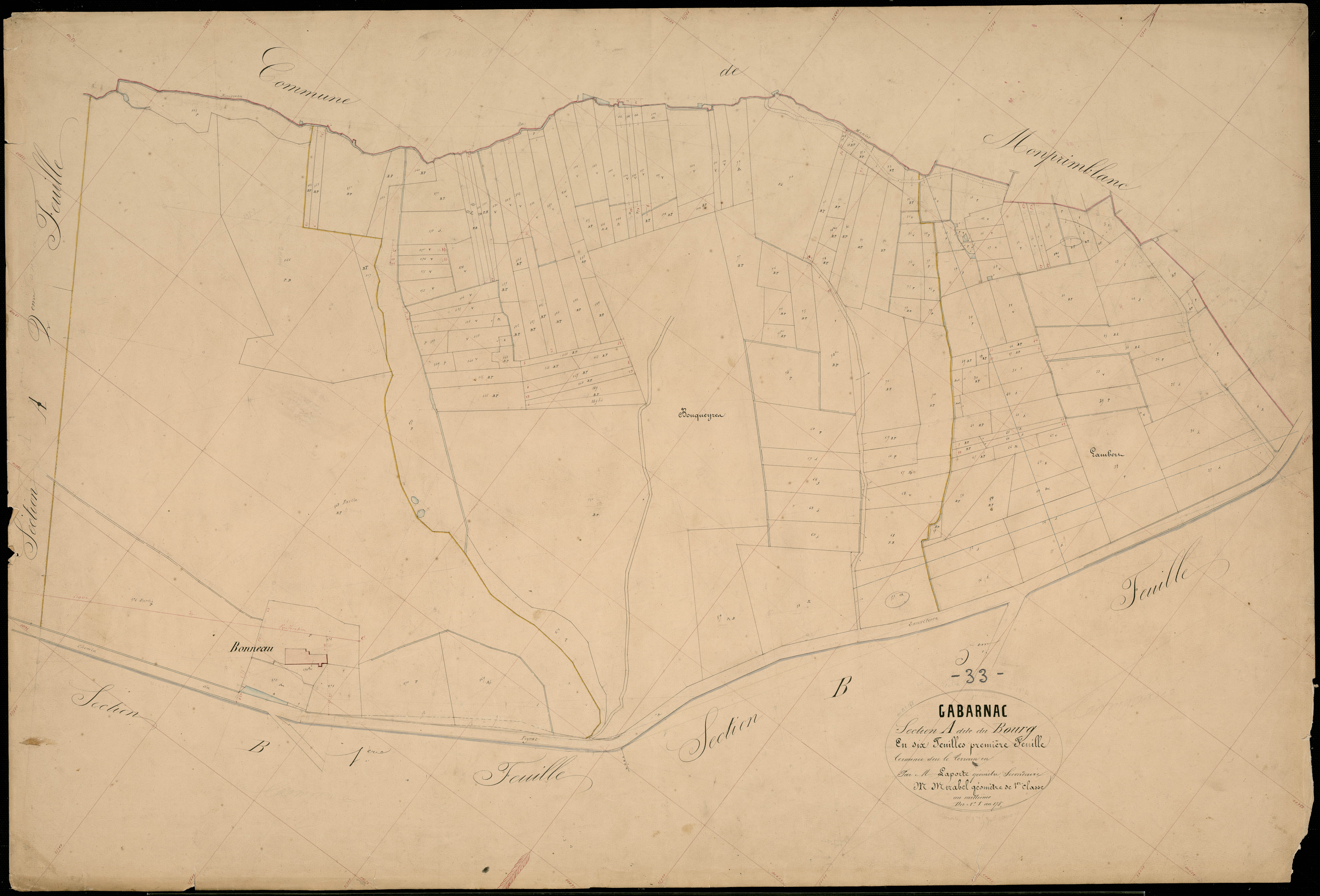 Gabarnac - -Section A feuille 1 : Le Bourg