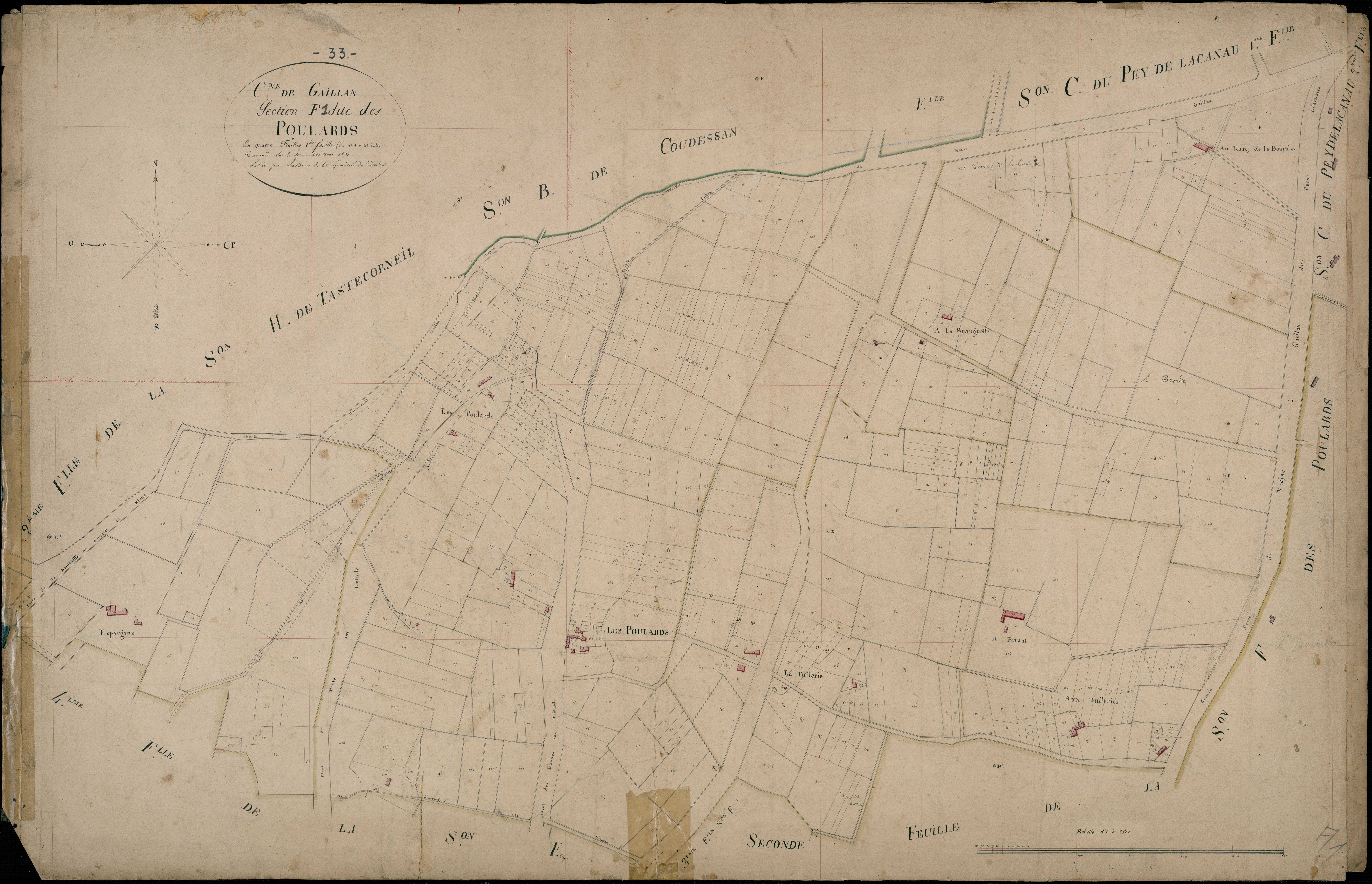 Gaillan-en-Médoc - -Section F feuille 1 : Poulards