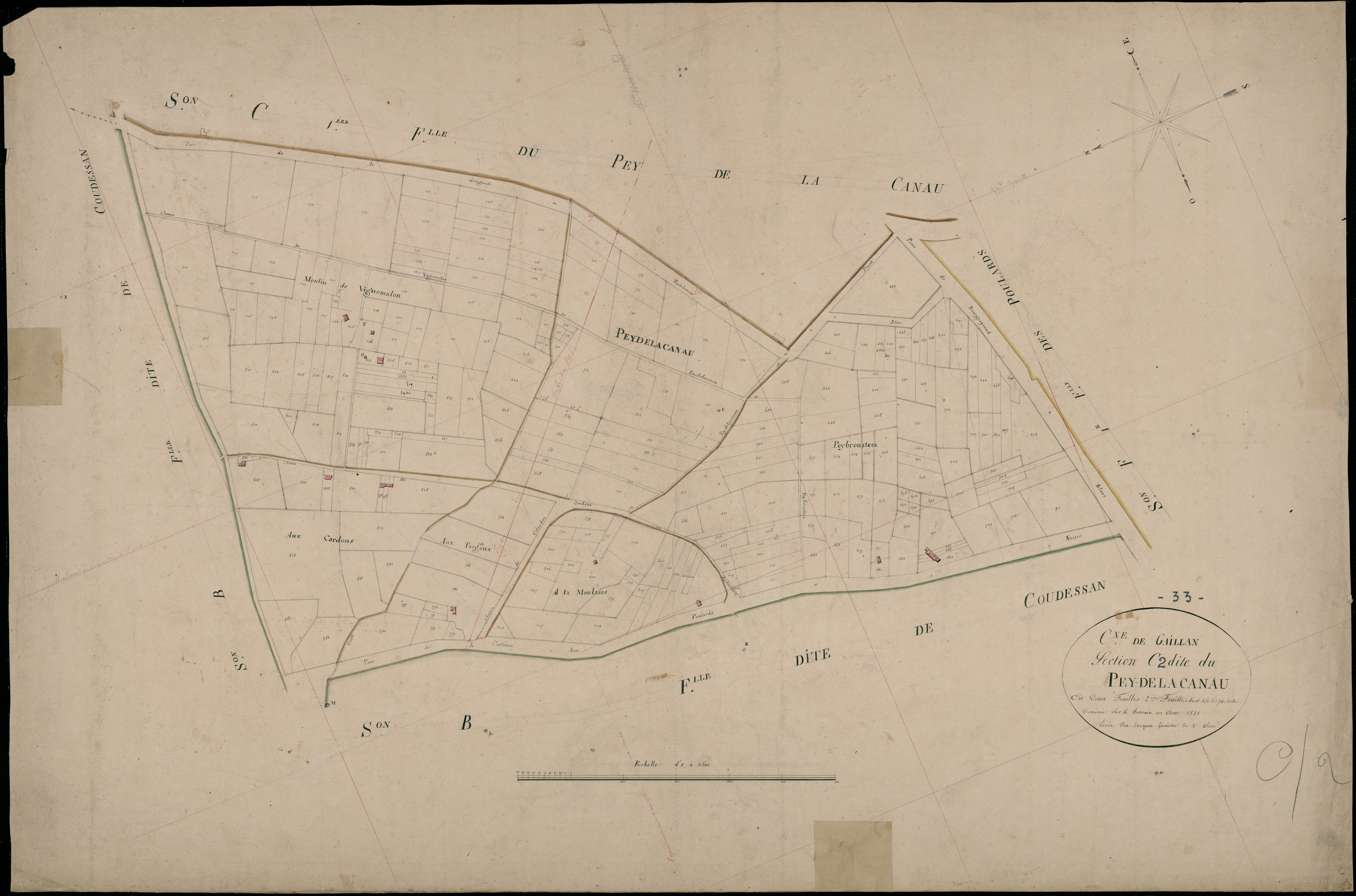 Gaillan-en-Médoc - -Section C feuille 2 : Pey-de-la-Canau