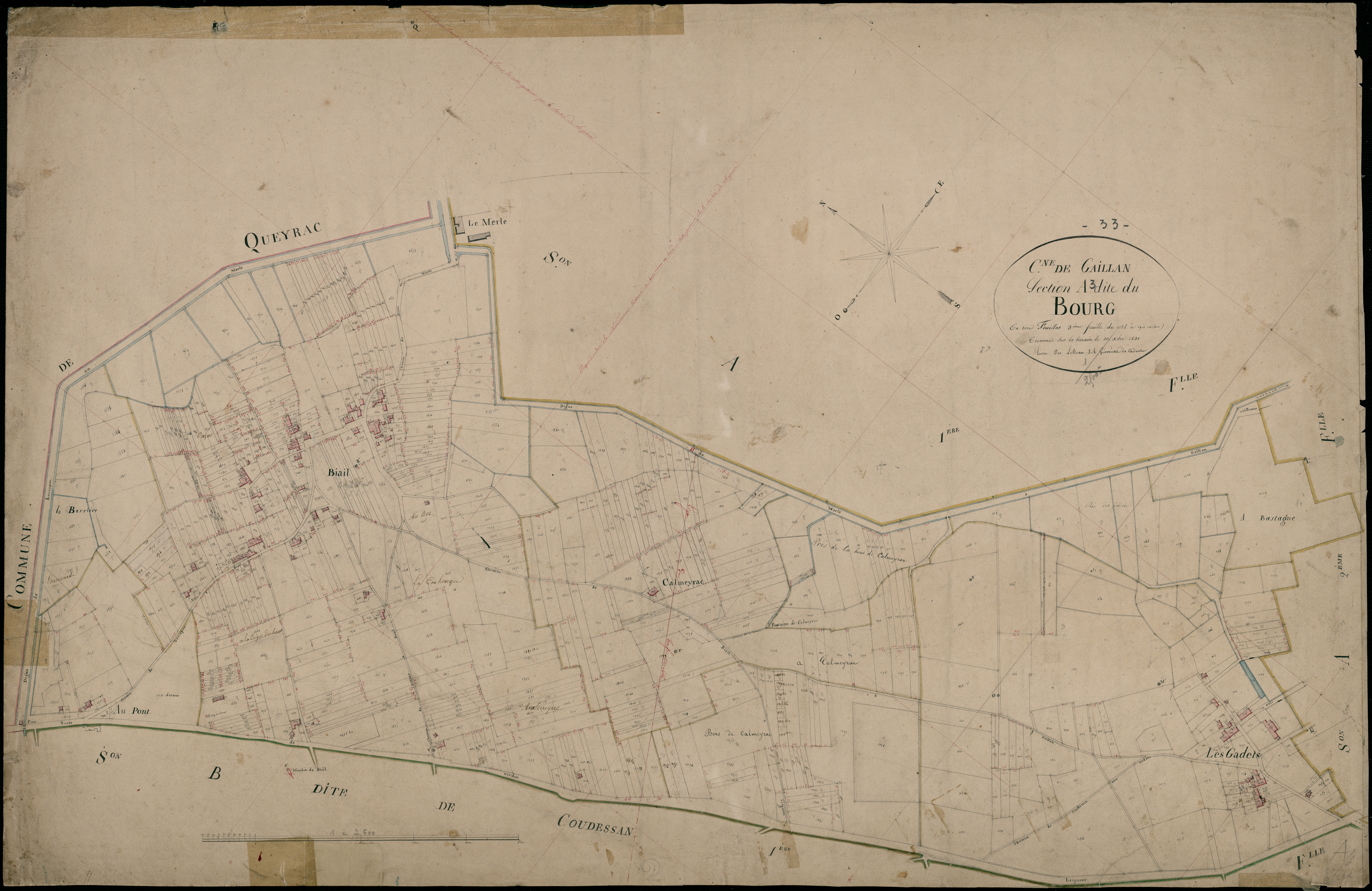 Gaillan-en-Médoc - -Section A feuille 3 : Le Bourg
