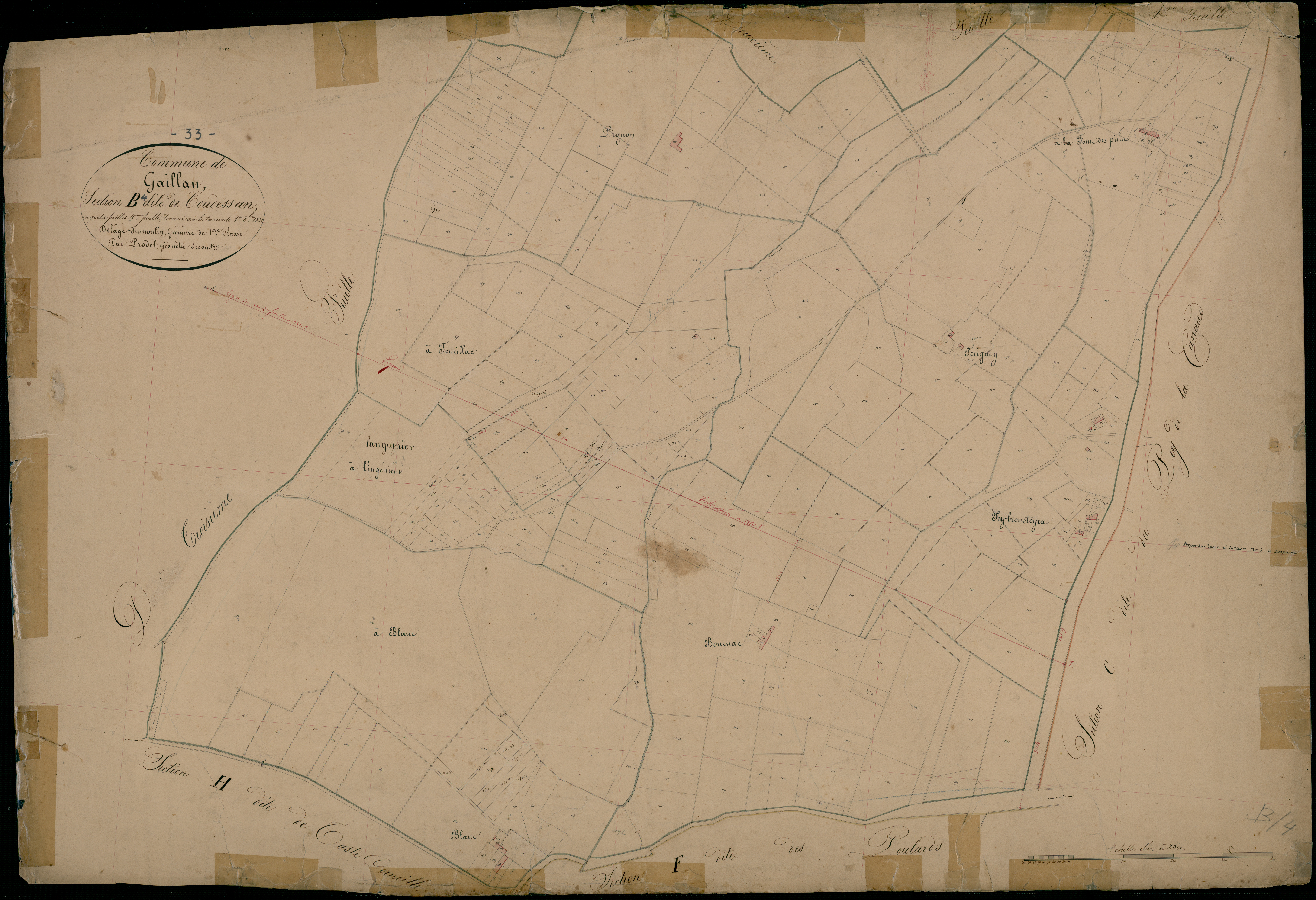 Gaillan-en-Médoc - -Section B feuille 4 : Coudessan