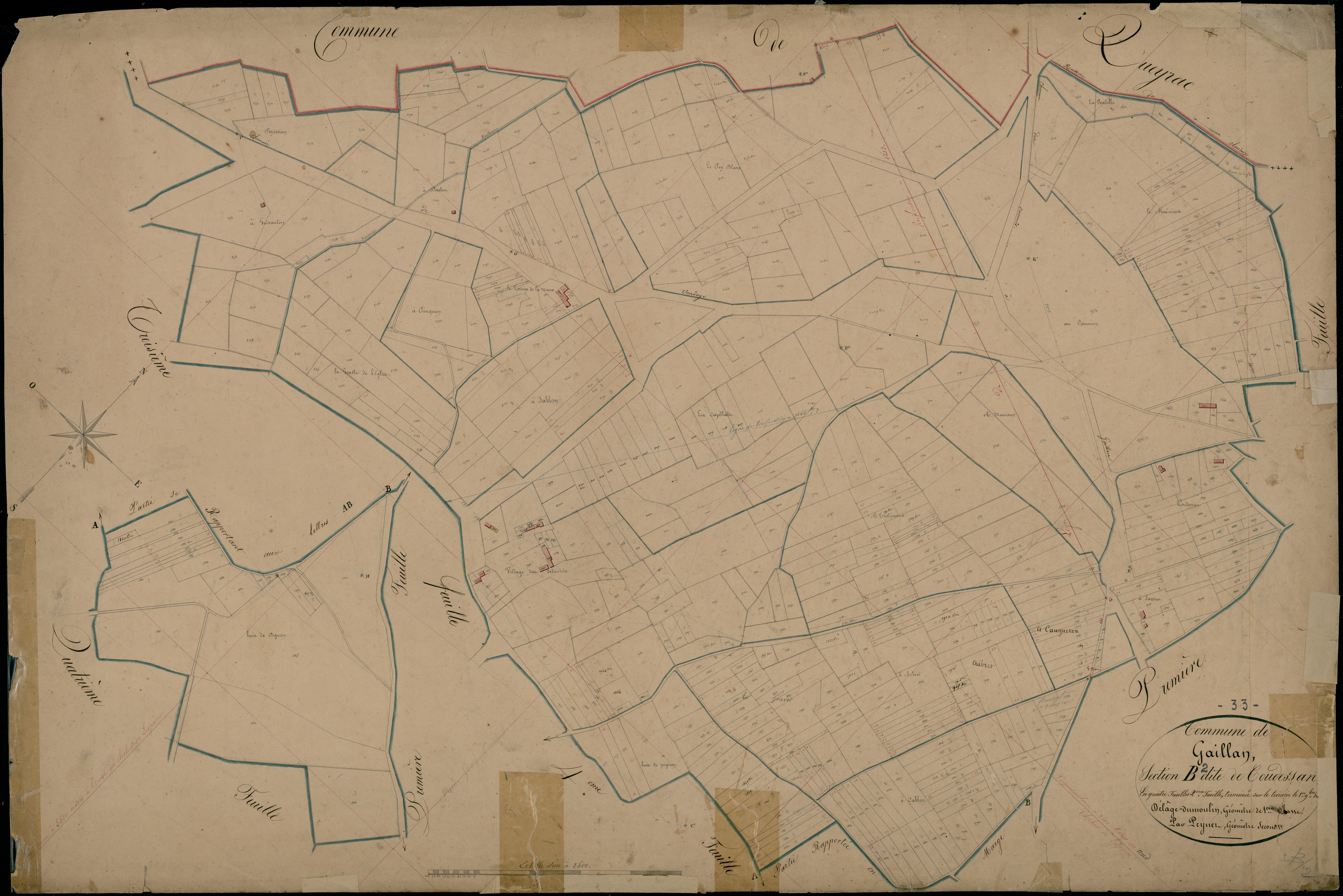Gaillan-en-Médoc - -Section B feuille 2 : Coudessan
