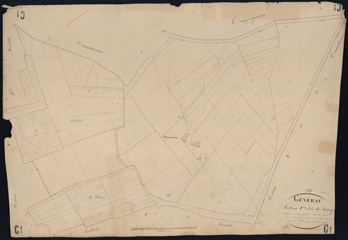 Générac - -Section C feuille 1 : Le Bourg