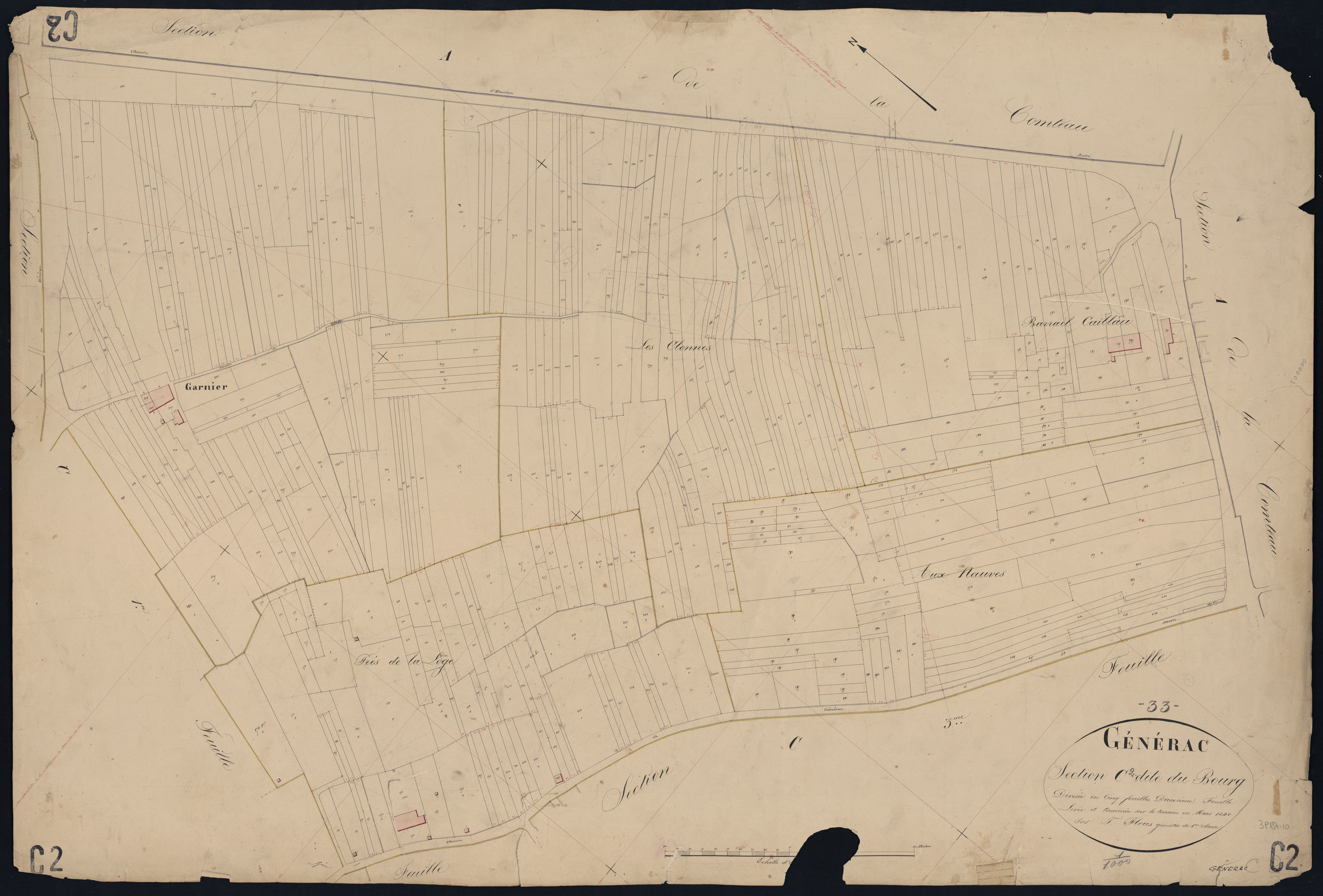 Générac - -Section C feuille 2 : Le Bourg