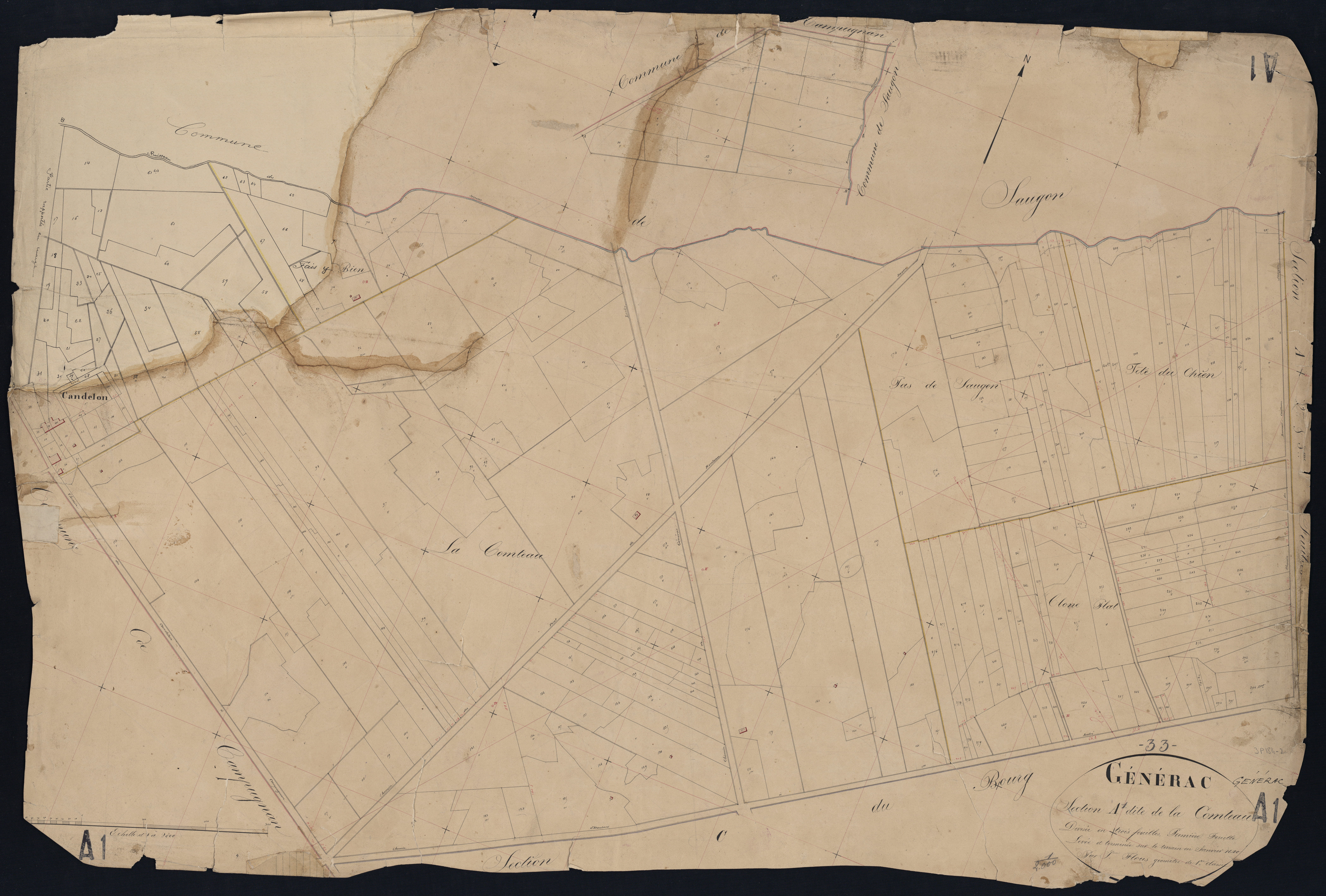 Générac - -Section A feuille 1 : La Comteau