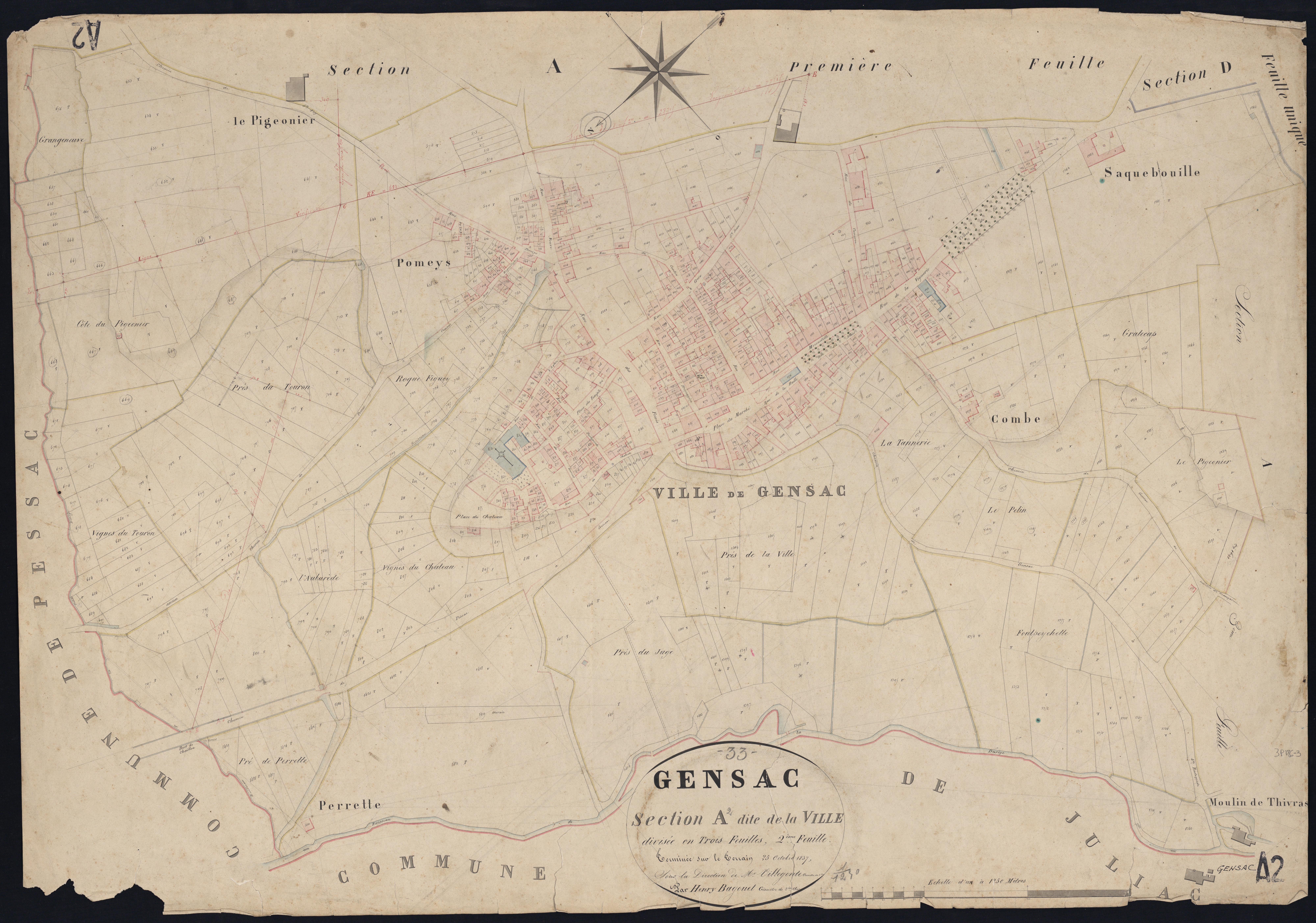 Gensac - -Section A feuille 2 : La Ville