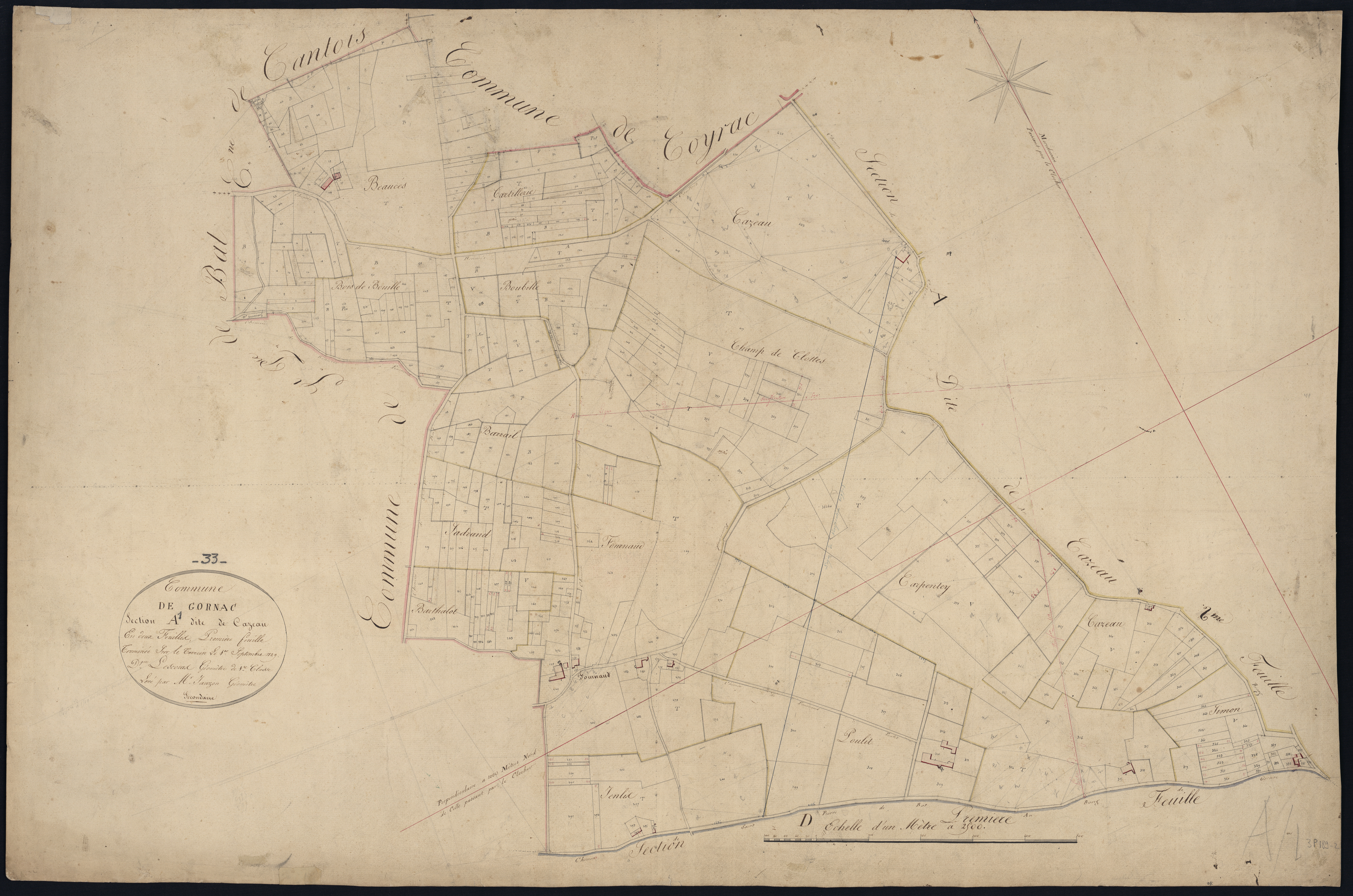 Gornac - -Section A feuille 1 : Cazeau