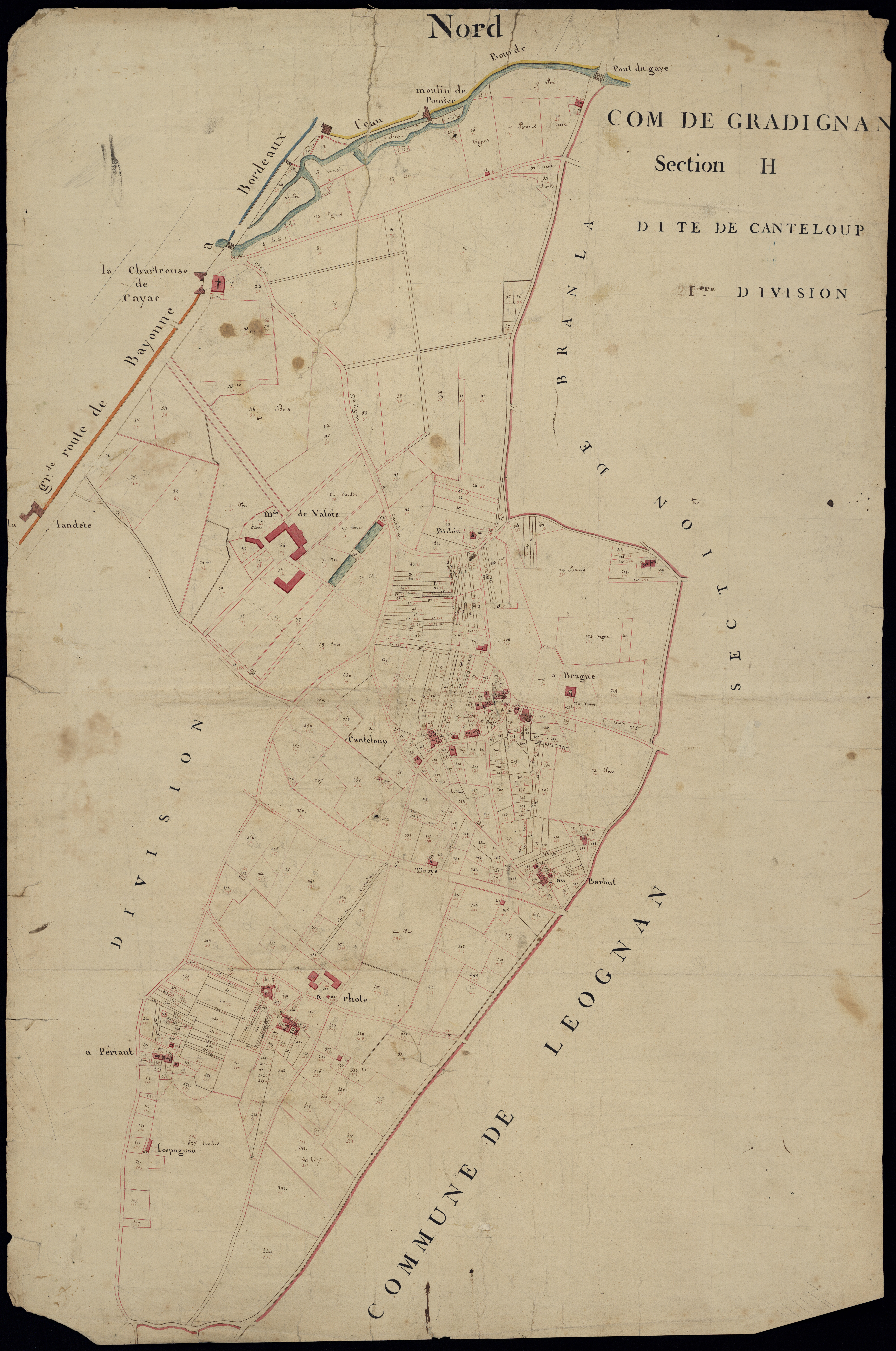 Gradignan - -Section H feuille 1 : Canteloup
