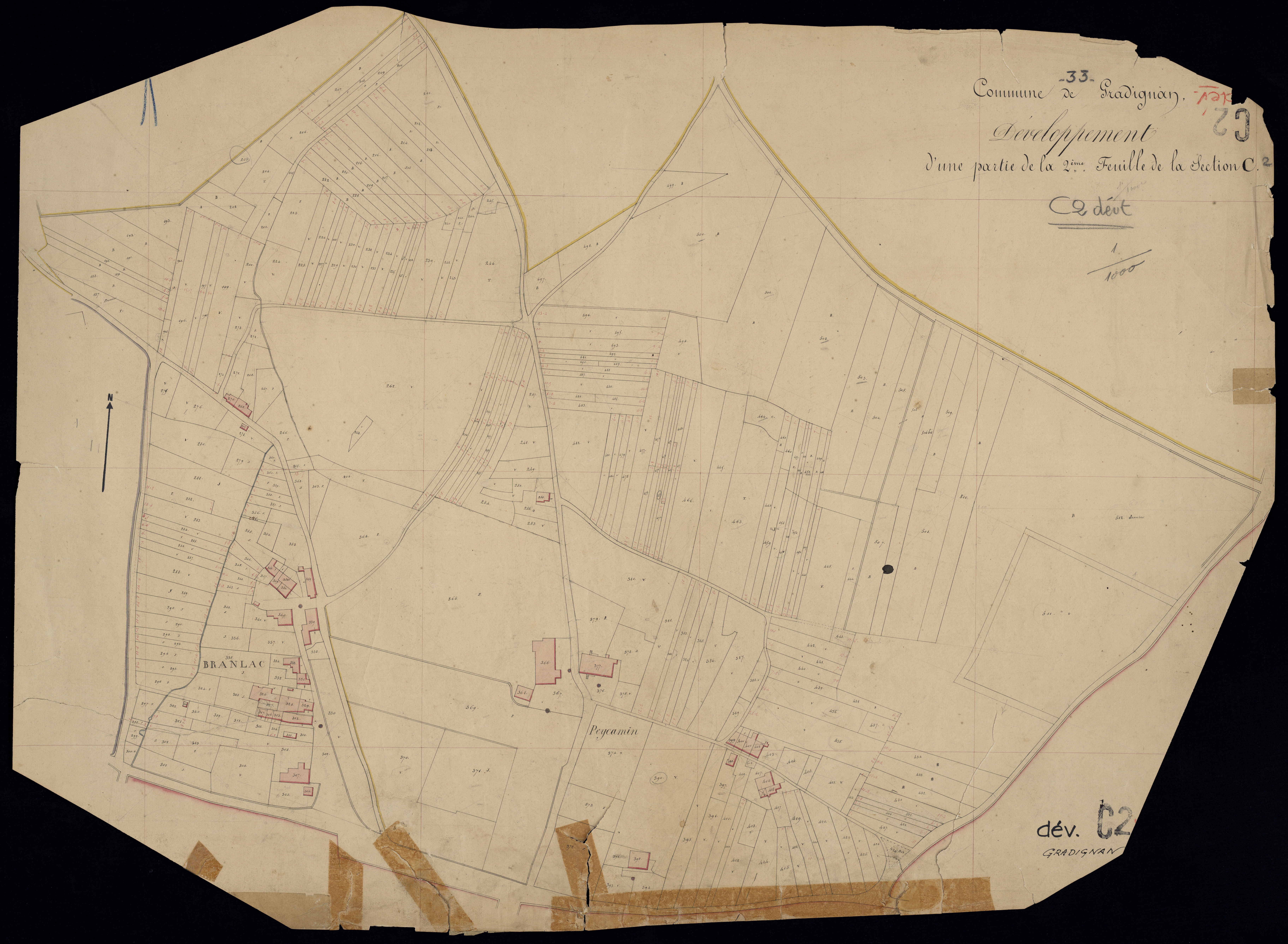 Gradignan - -Section C feuille 2 : Branlac