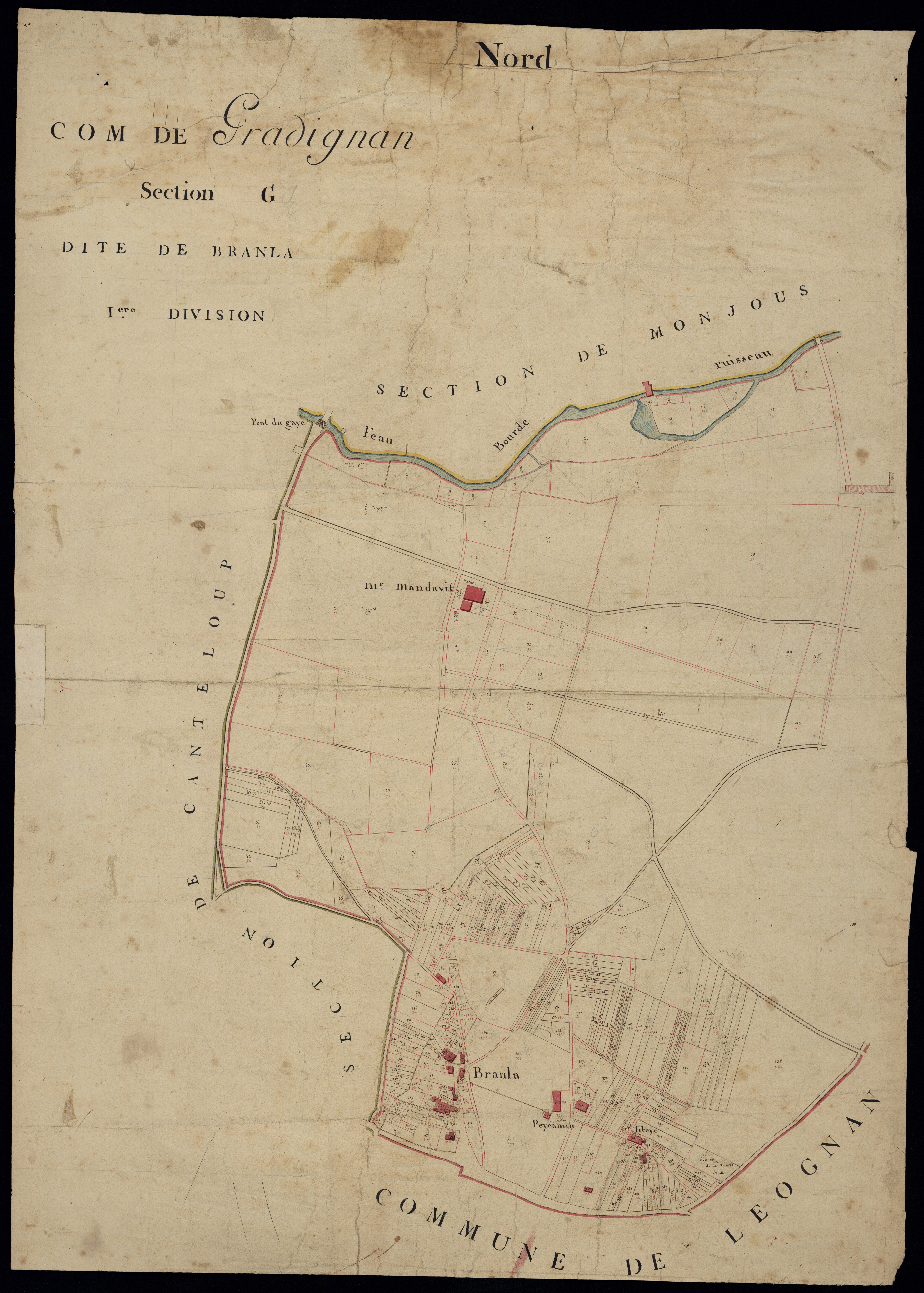 Gradignan - -Section G feuille 1 : Branla