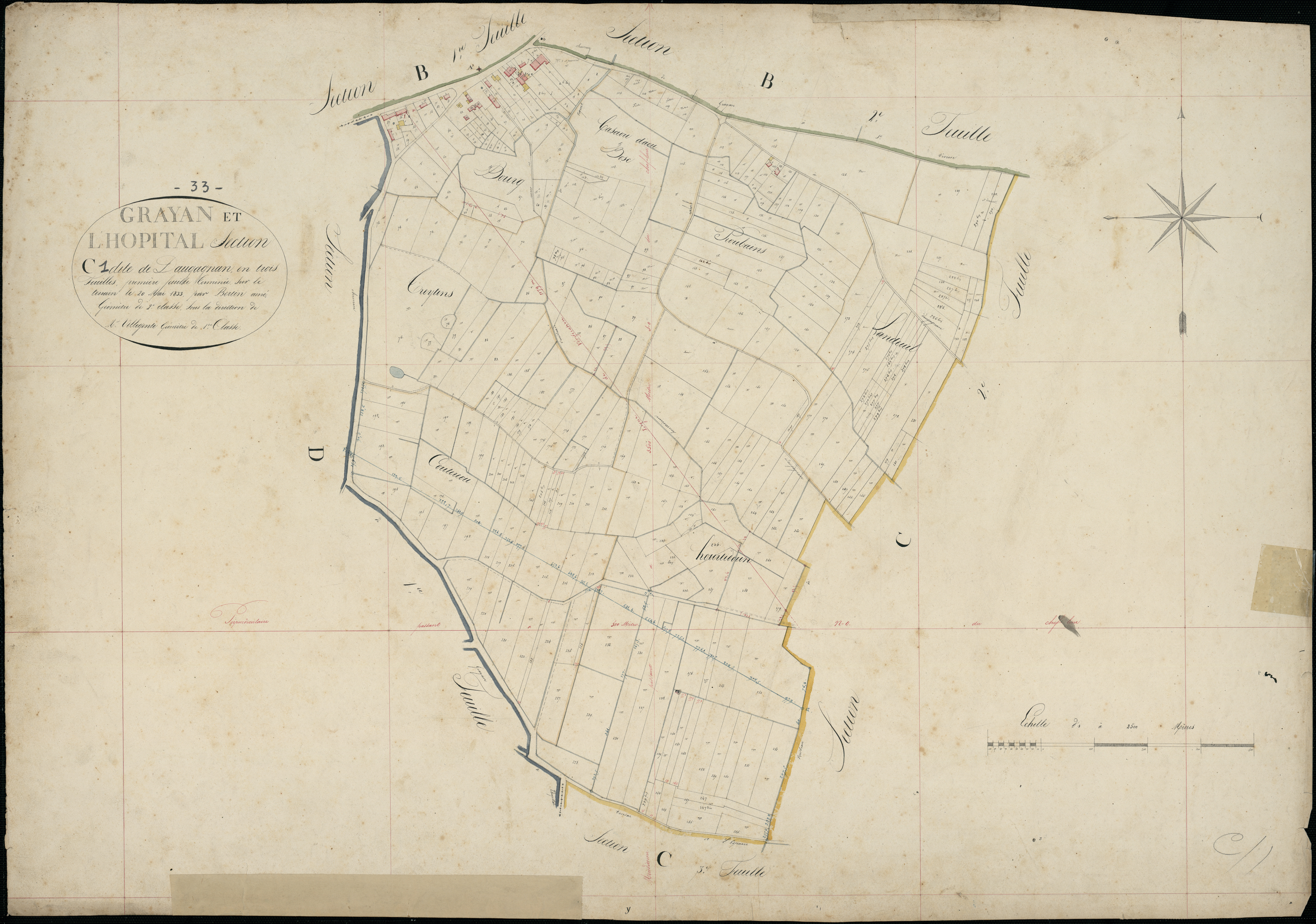 Grayan-et-l'Hôpital - -Section C feuille 1 : Daugagnan