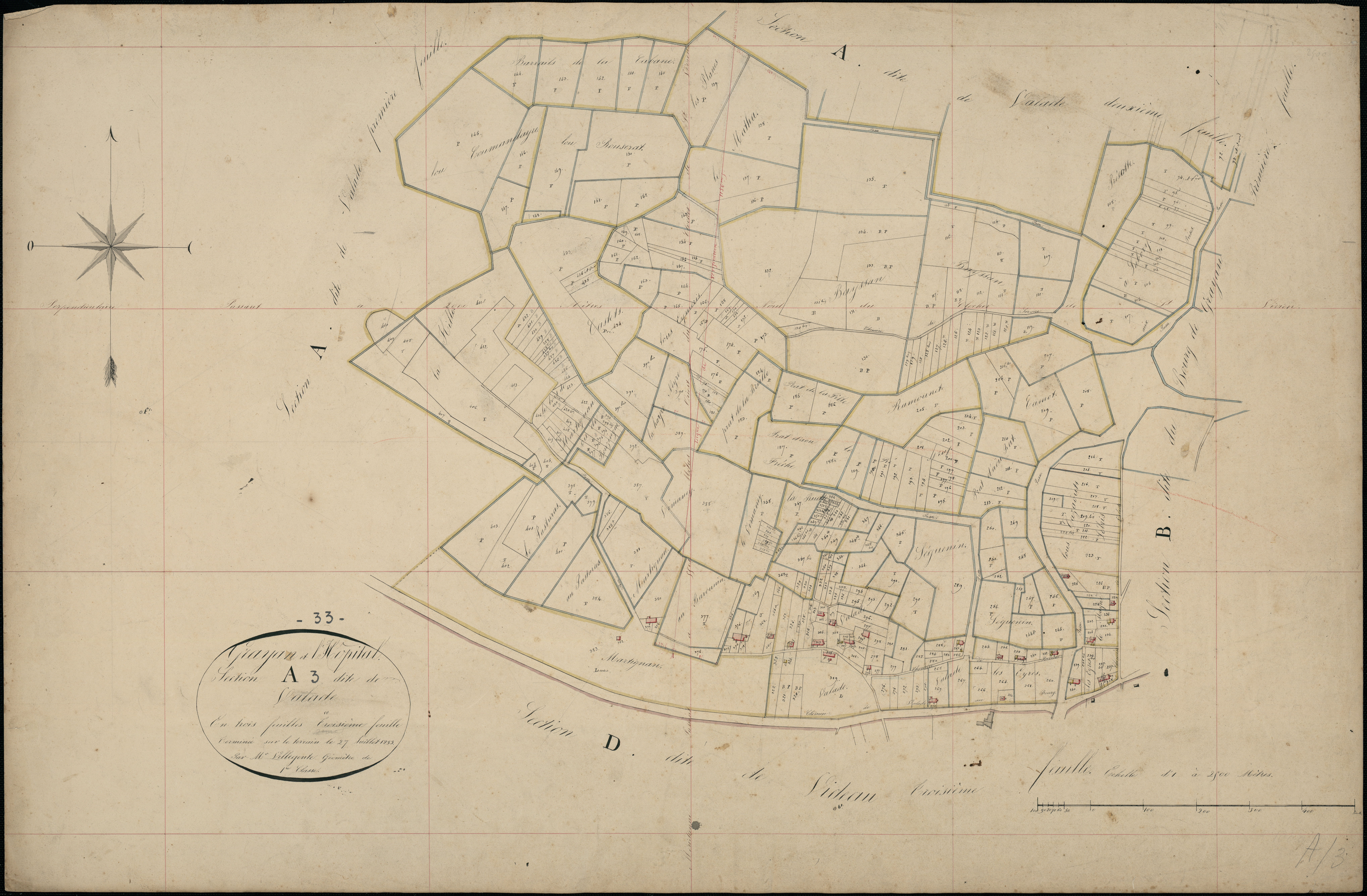 Grayan-et-l'Hôpital - -Section A feuille 3 : Valade