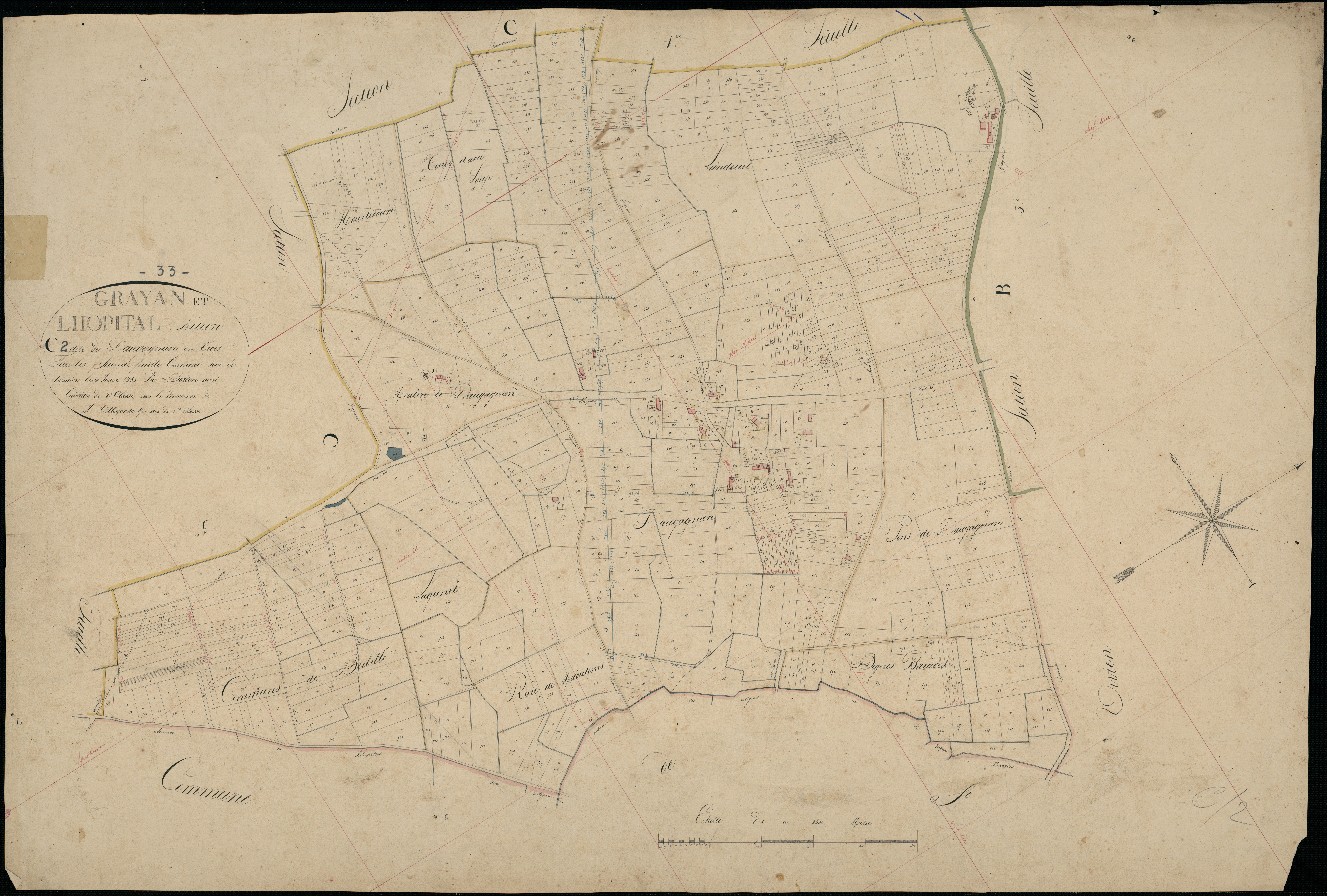 Grayan-et-l'Hôpital - -Section C feuille 2 : Daugagnan