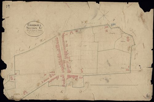 Grignols - -Section G feuille 1 : Le Bourg