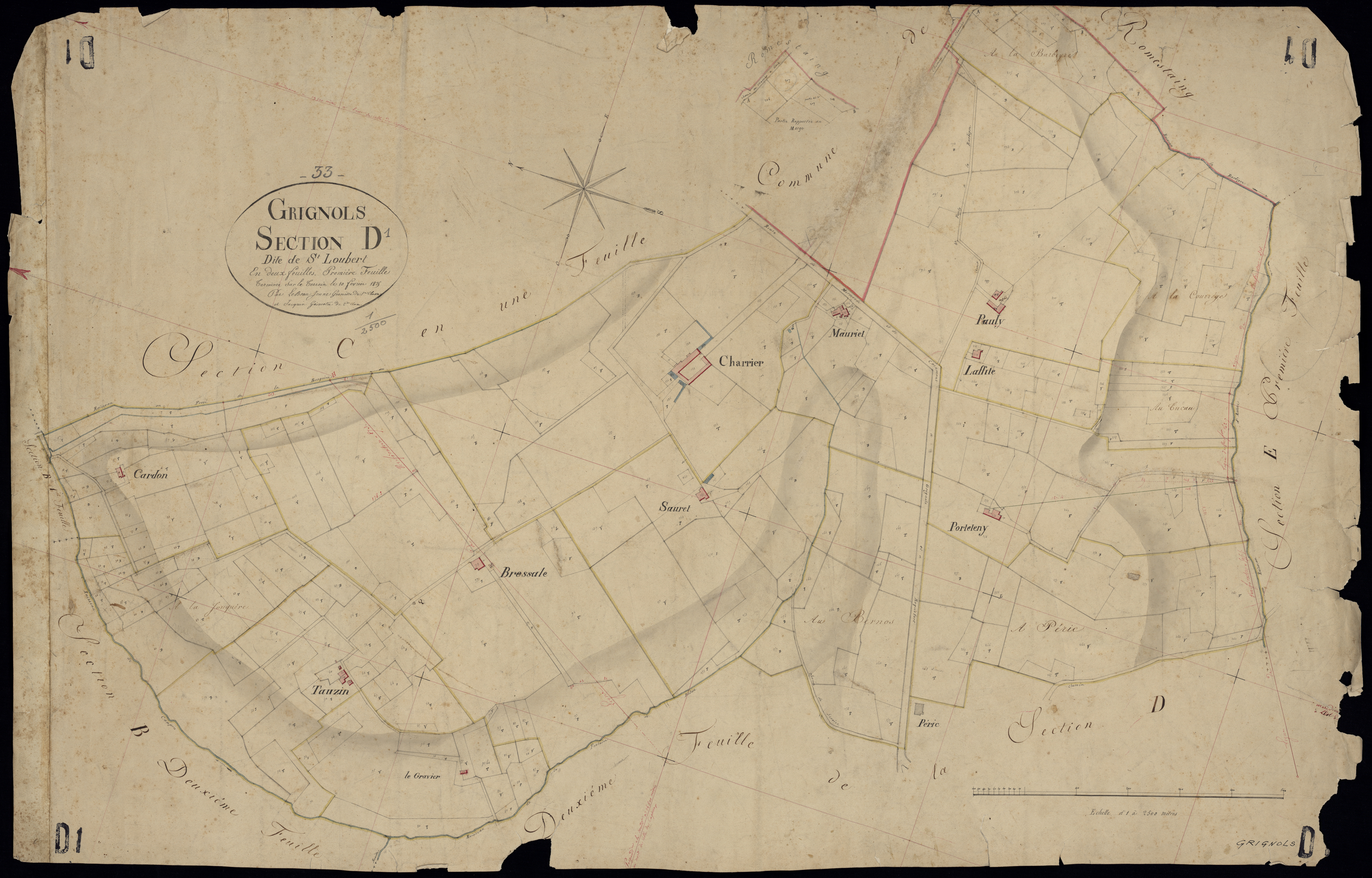 Grignols - -Section D feuille 1 : Saint-Loubert