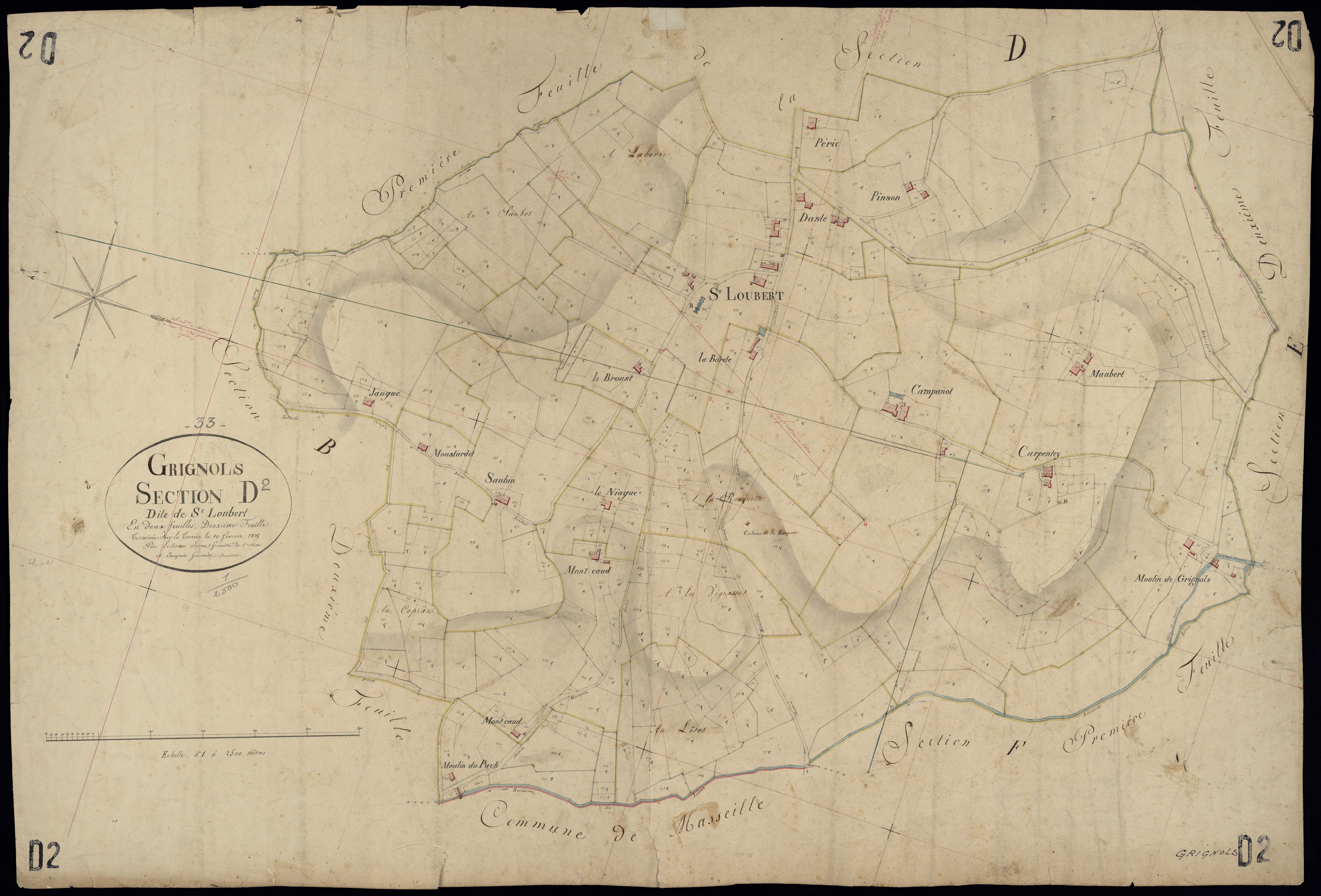 Grignols - -Section D feuille 2 : Saint-Loubert