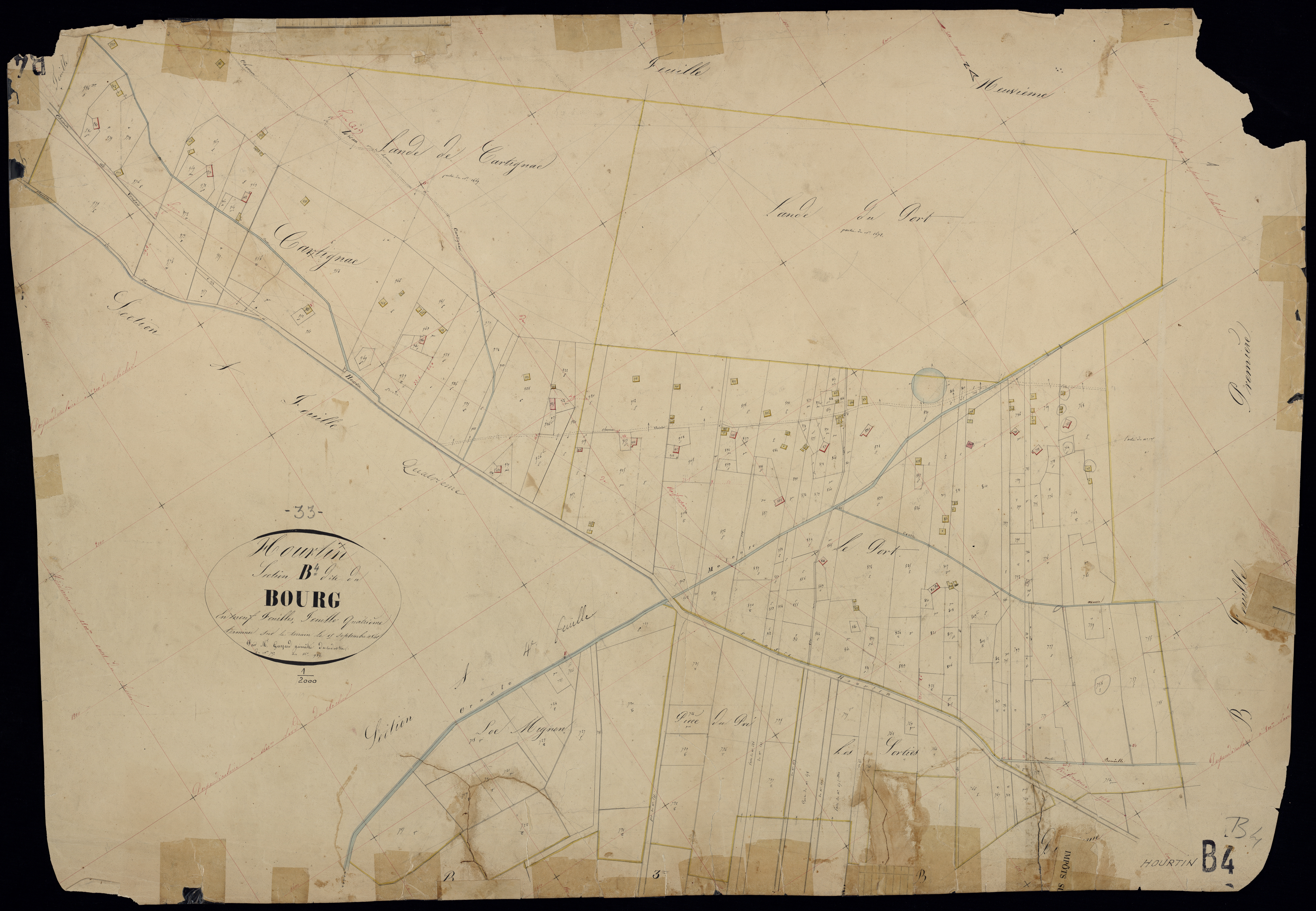 Hourtin - -Section B feuille 4 : Le Bourg