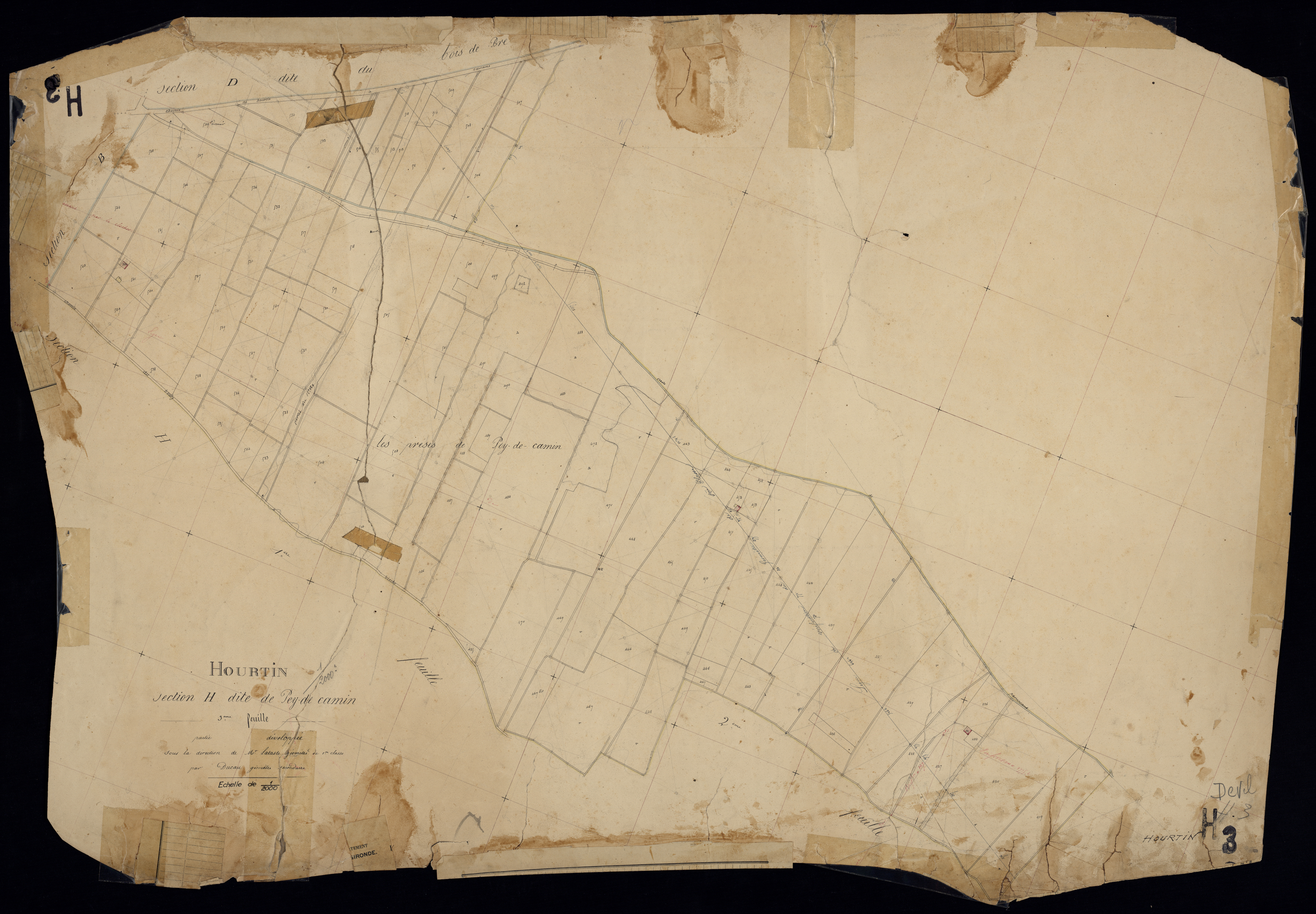 Hourtin - -Section H feuille 3 : Pey-de-Camin