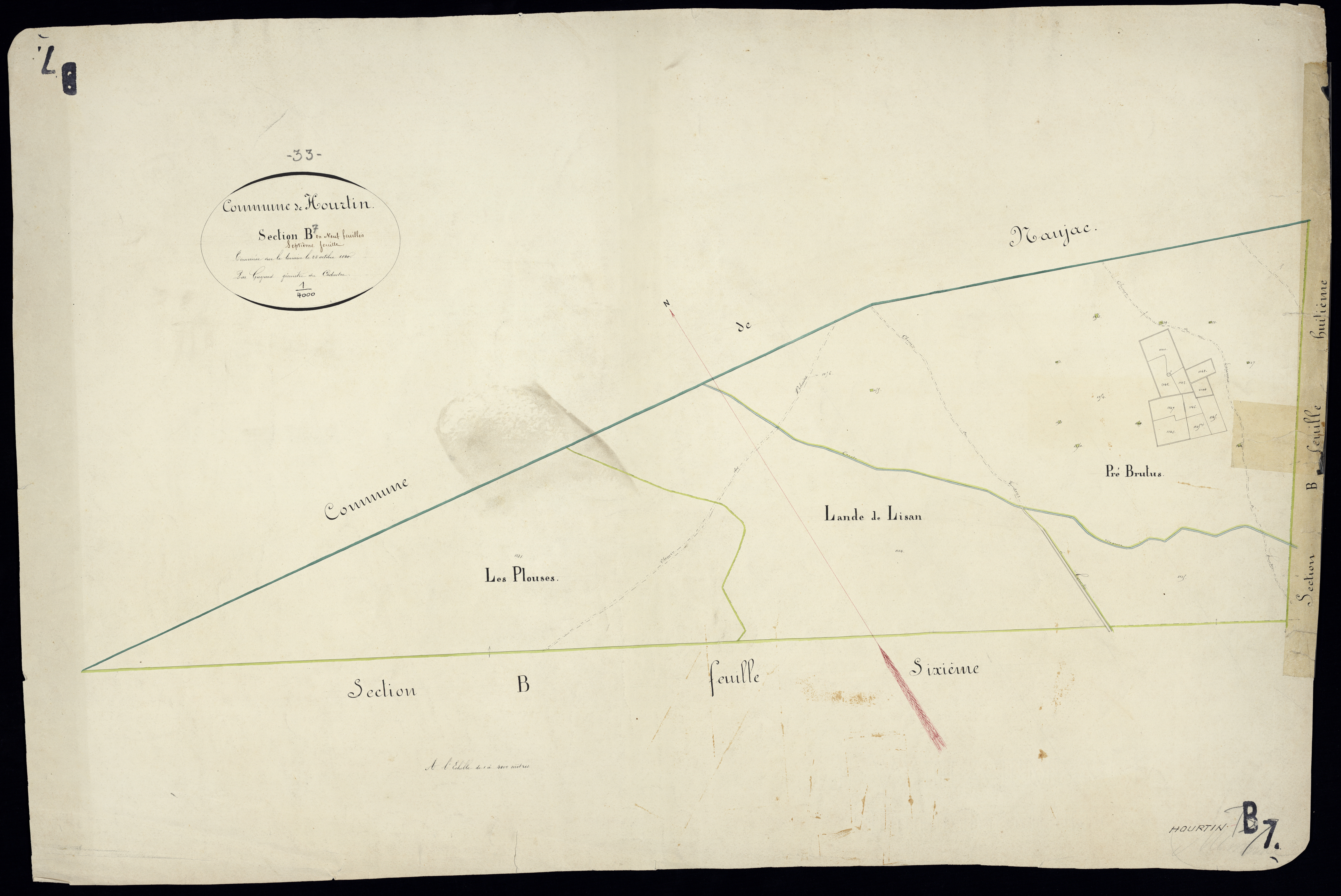 Hourtin - -Section B feuille 7 : Le Bourg