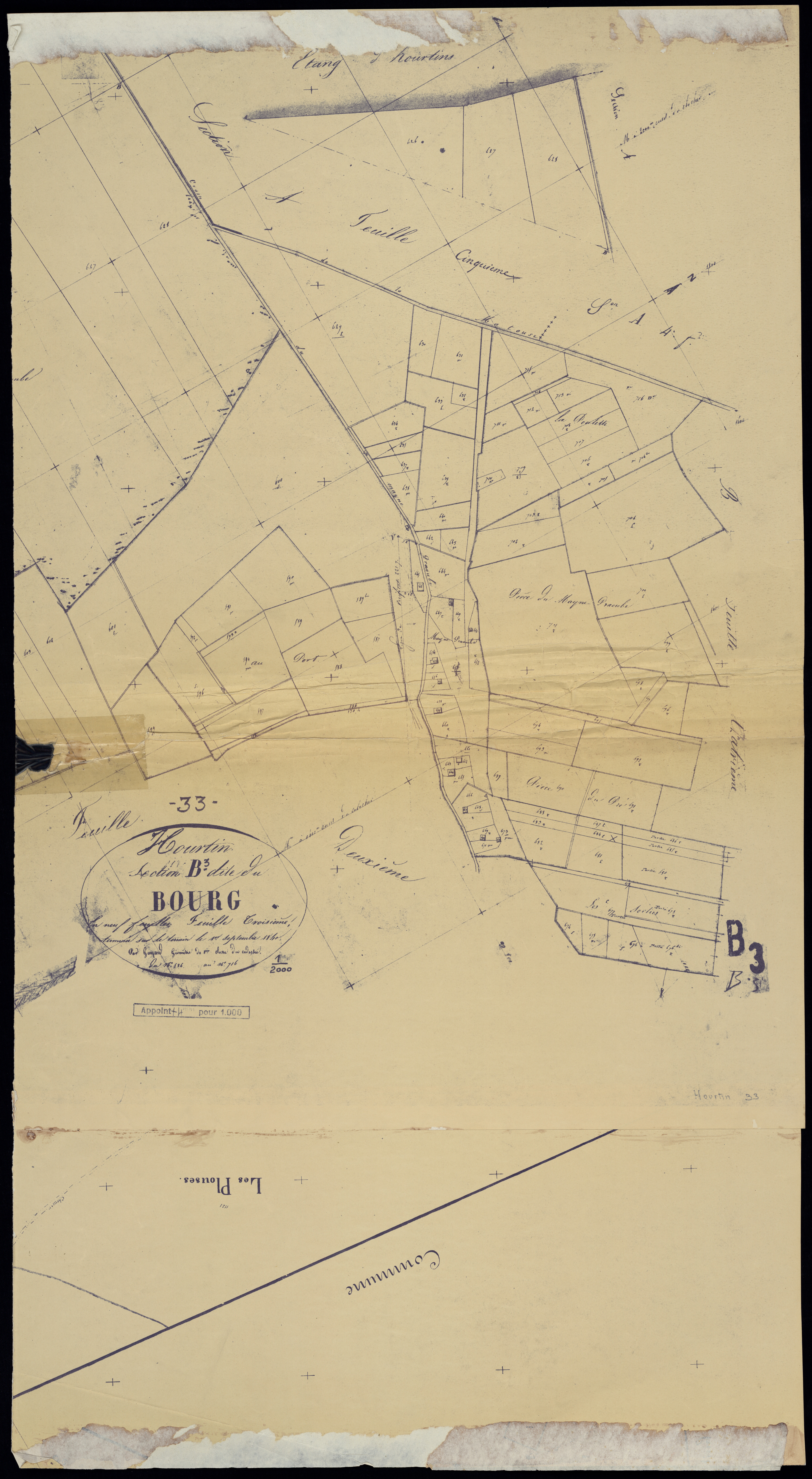 Hourtin - -Section B feuille 3 : Le Bourg