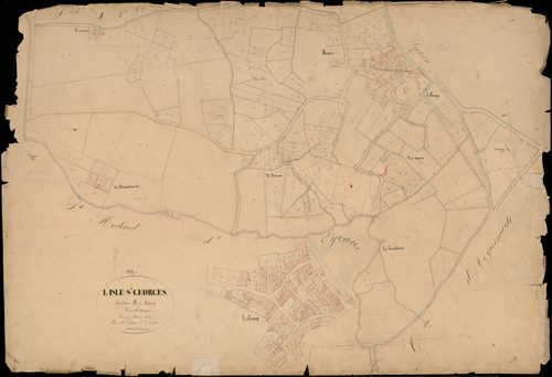 Isle-Saint-Georges - -Section B feuille unique : Le Bourg