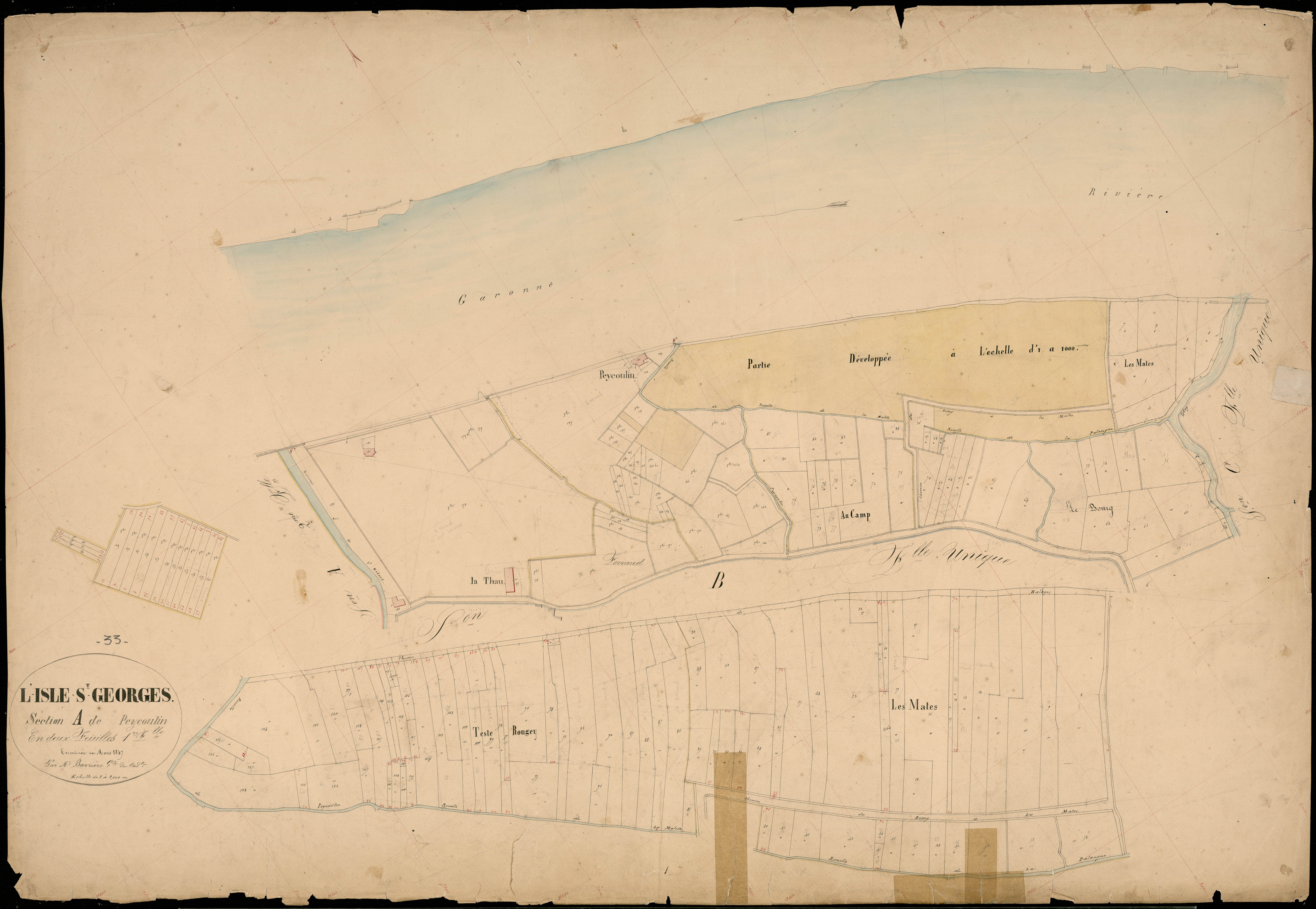 Isle-Saint-Georges - -Section A feuille 1 : Peycoulin