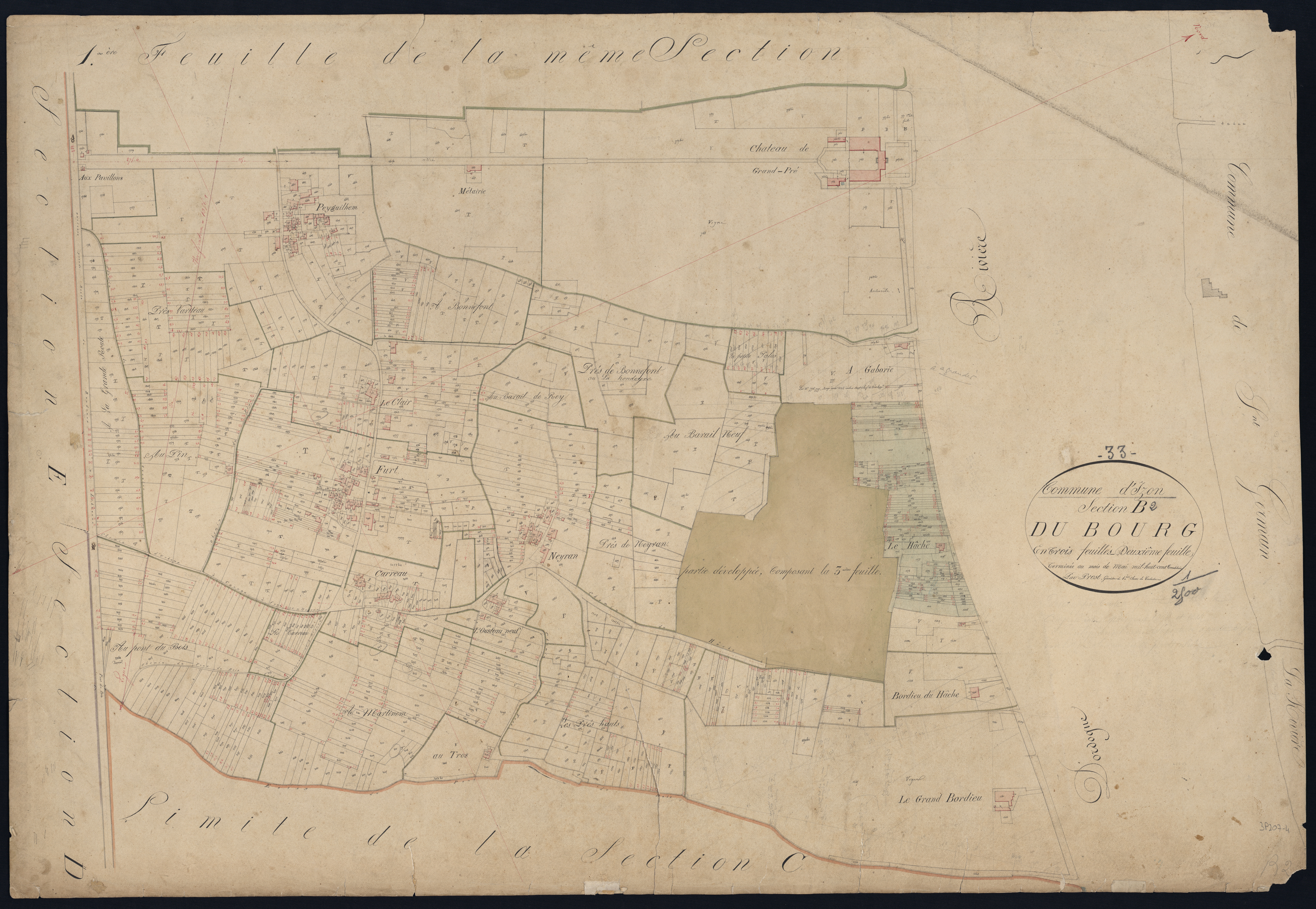 Izon - -Section B feuille 2 : Le Bourg