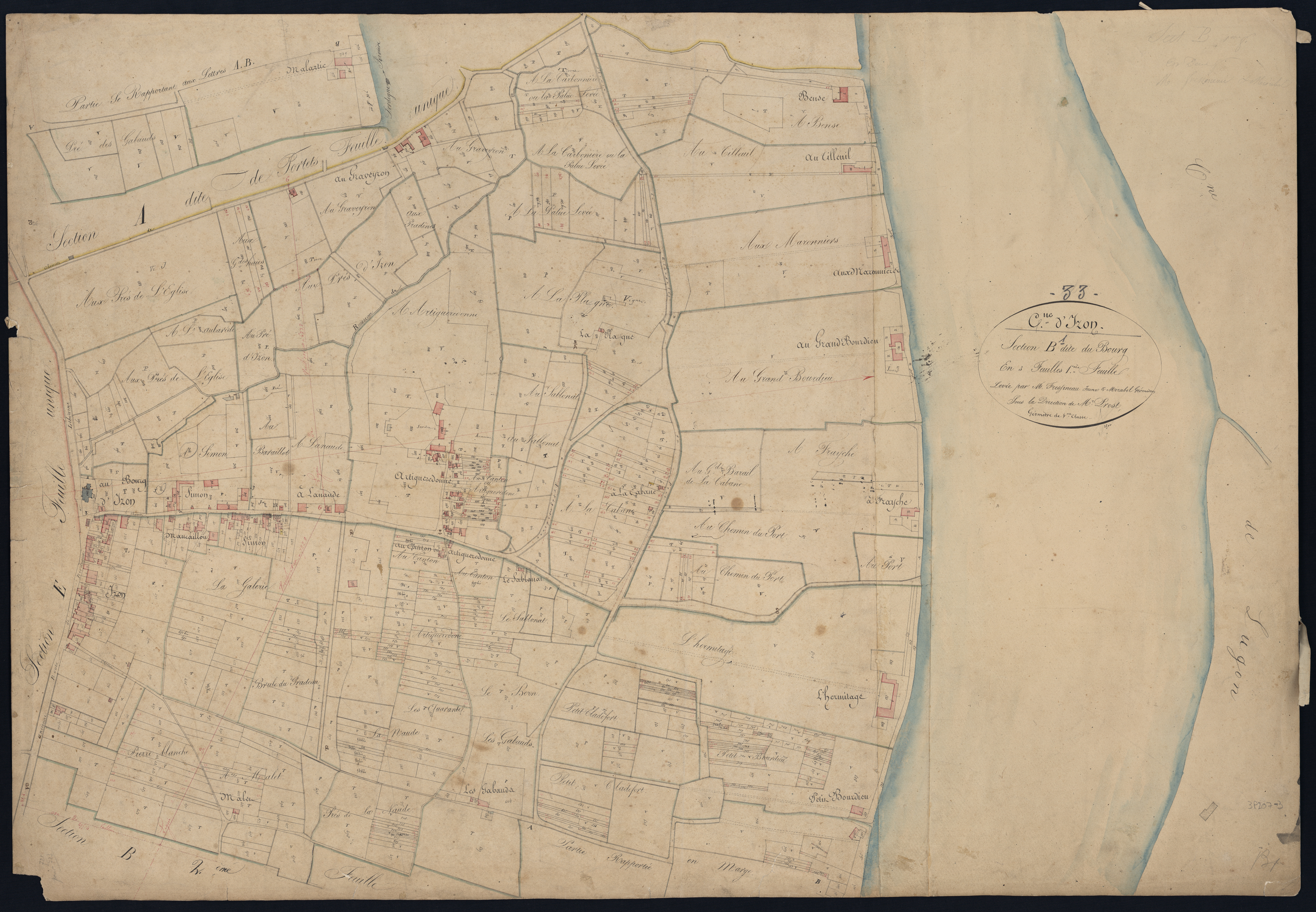 Izon - -Section B feuille 1 : Le Bourg