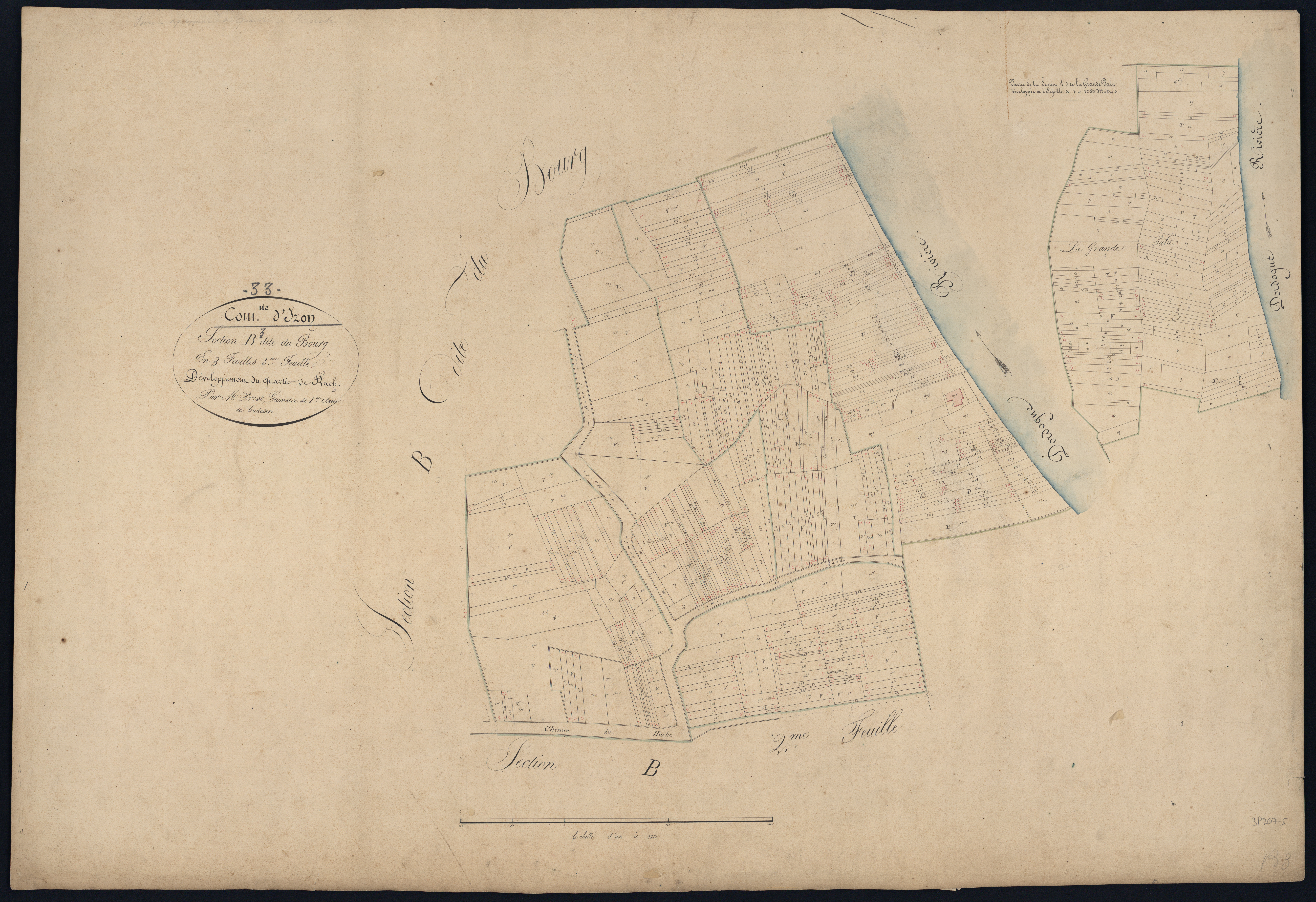 Izon - -Section B feuille 3 : Le Bourg
