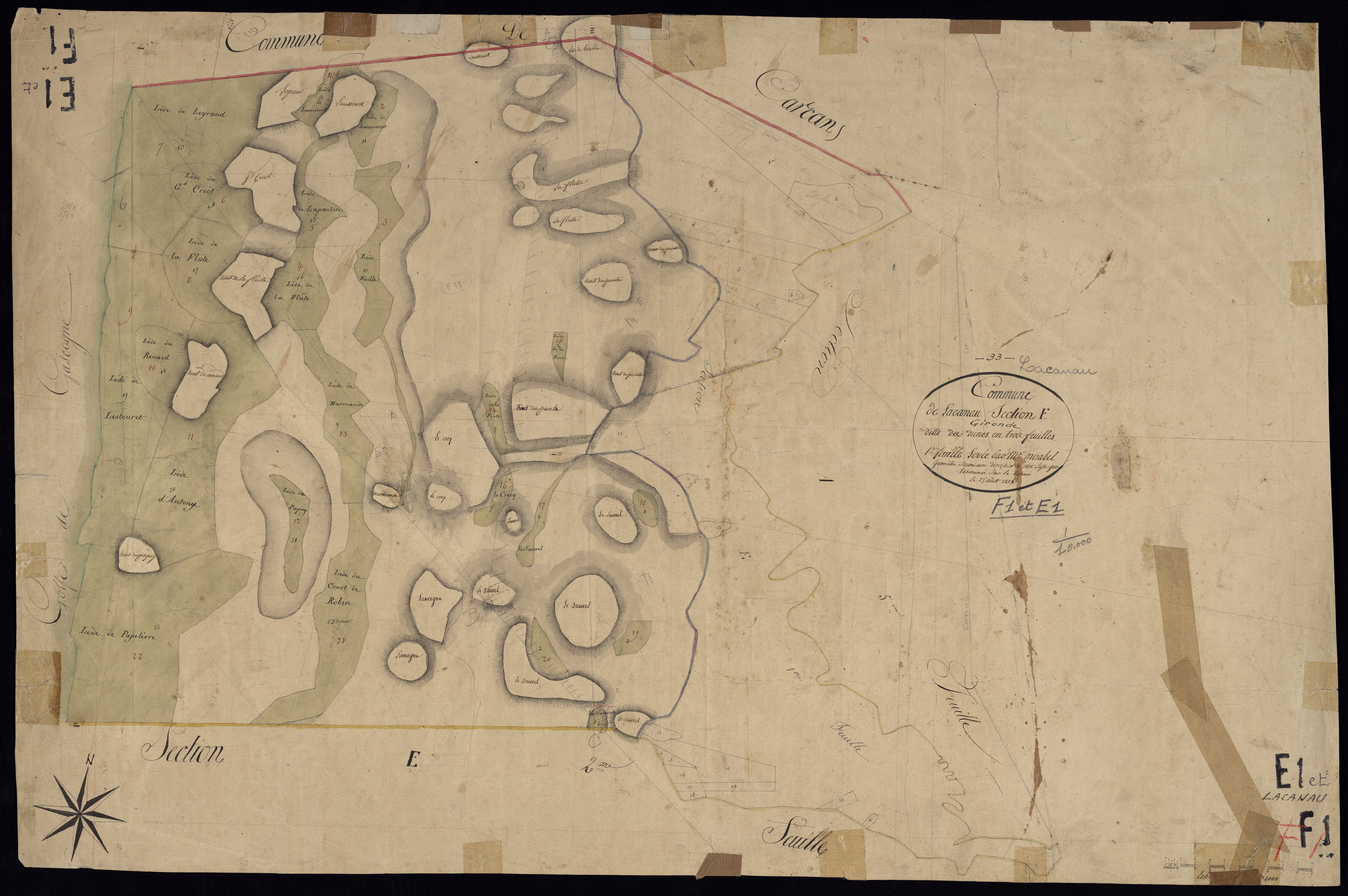 Lacanau - -Section E feuille 1 : Les Dunes